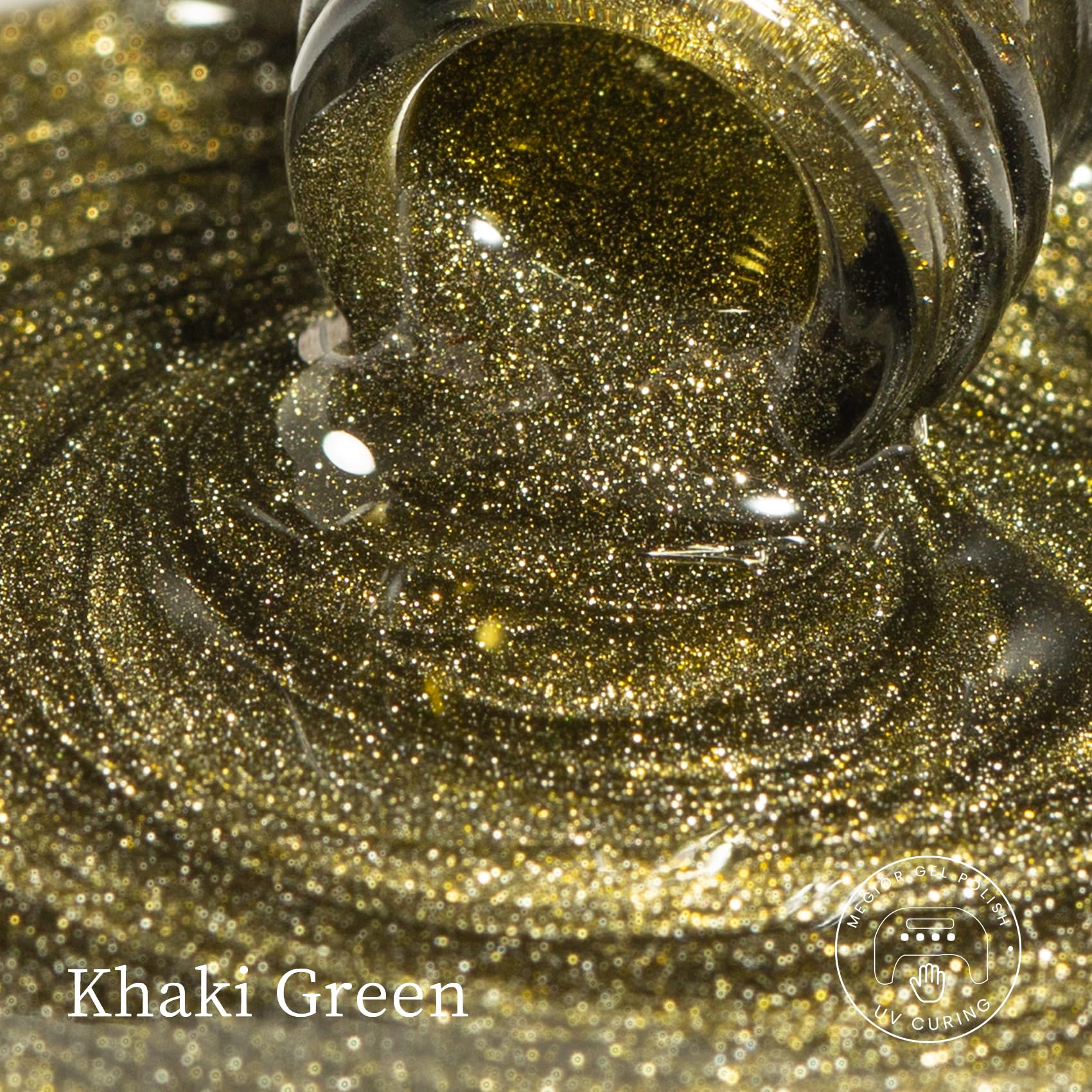Maychao 15Ml Khaki Green Cat Eye Gel Nail Polish 1Pc Green Gel Polish With Magnet Soak Off Holographic Magnetic Gel Polish For N
