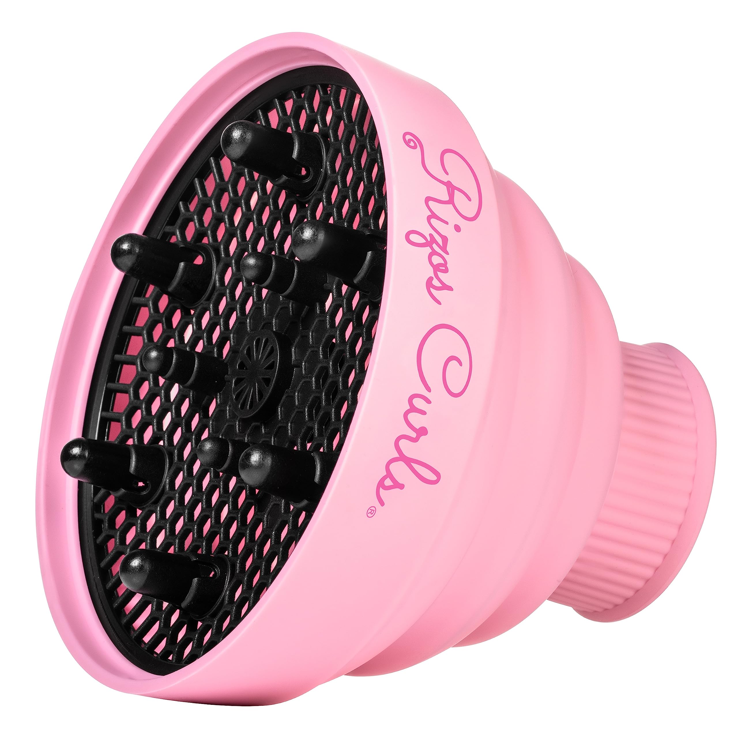 Rizos Curls Pink Collapsible Hair Diffuser For Drying Curly Hair (For Attaching To Hair Dryer). Perfect For Wash N' Go & Travel!