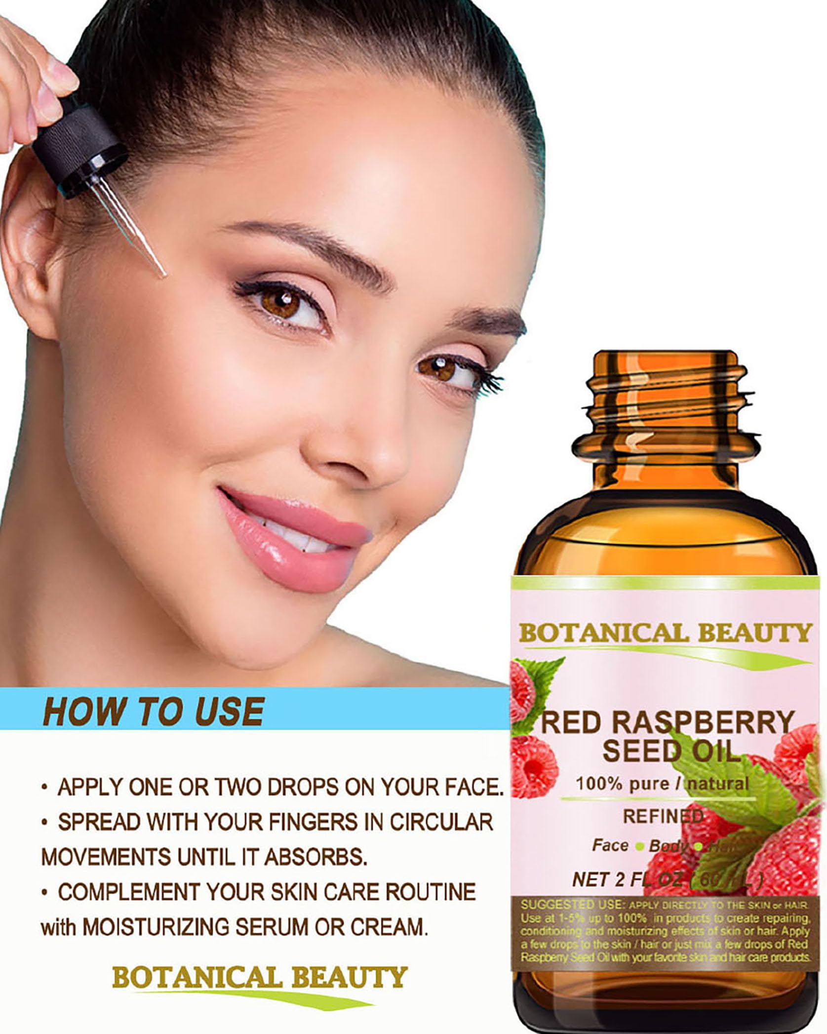 Red Raspberry Seed Oil. 100% Pure/Natural/Undiluted/Refined Cold Pressed Carrier Oil. 0.5 Fl.Oz.-15 Ml. For Skin, Hair, Lip And