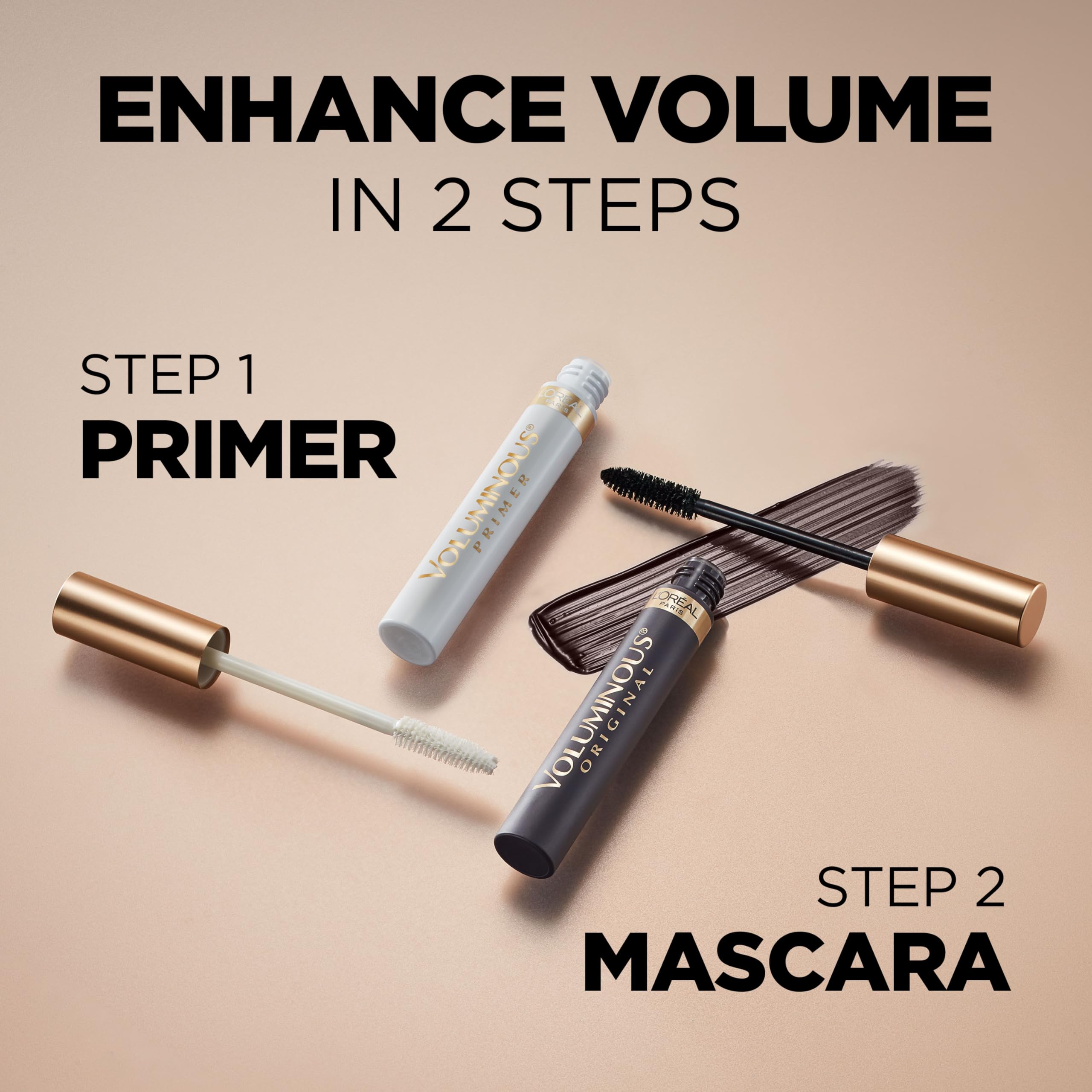 L'Oreal Paris Voluminous Lash Boosting Conditioning Primer Mascara, White Primer, 0.24 Fl Oz., 2 Count