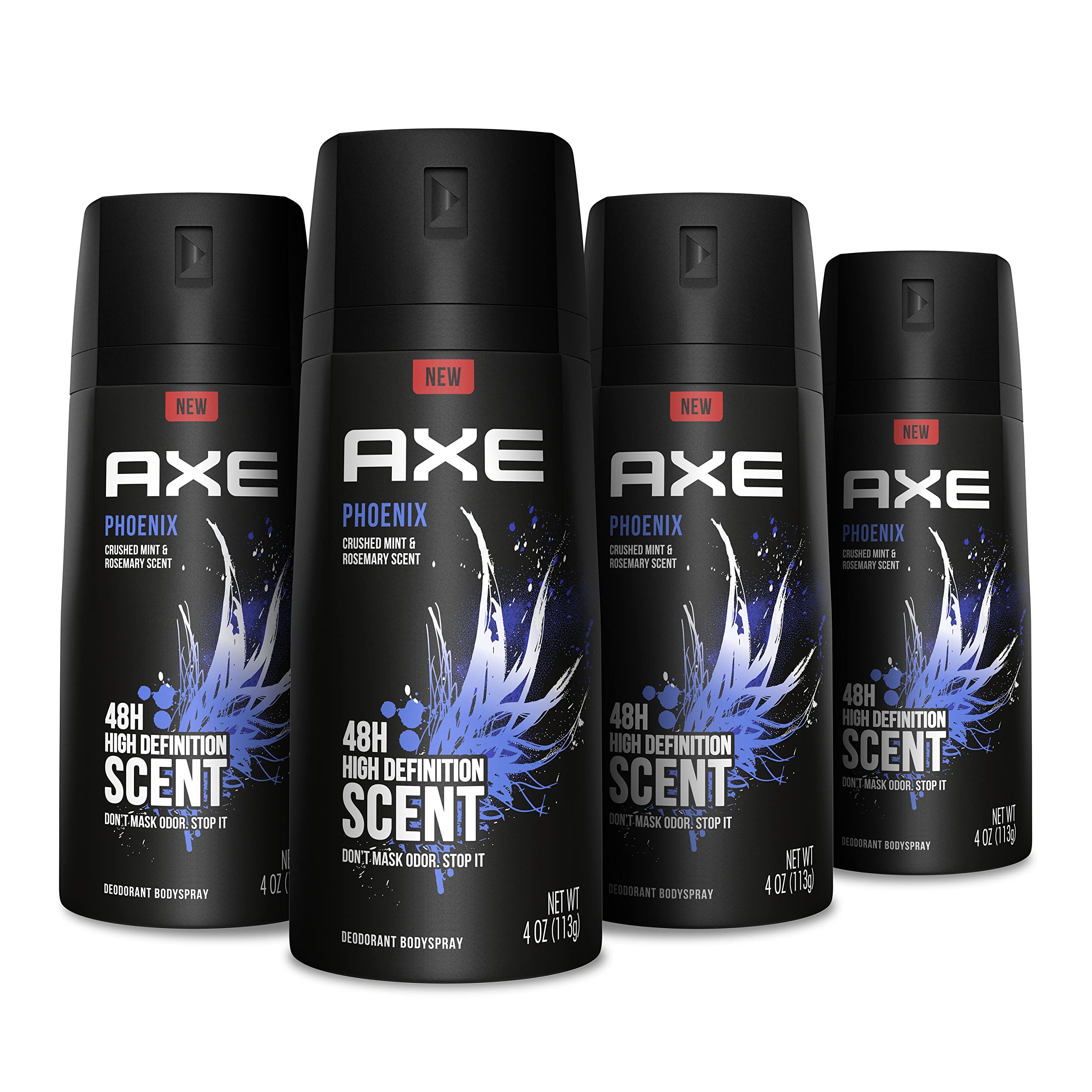 Axe Body Spray Deodorant For Long Lasting Odor Protection, Phoenix Deodorant For Men Formulated Without Aluminum, 4 Oz (Pack of 