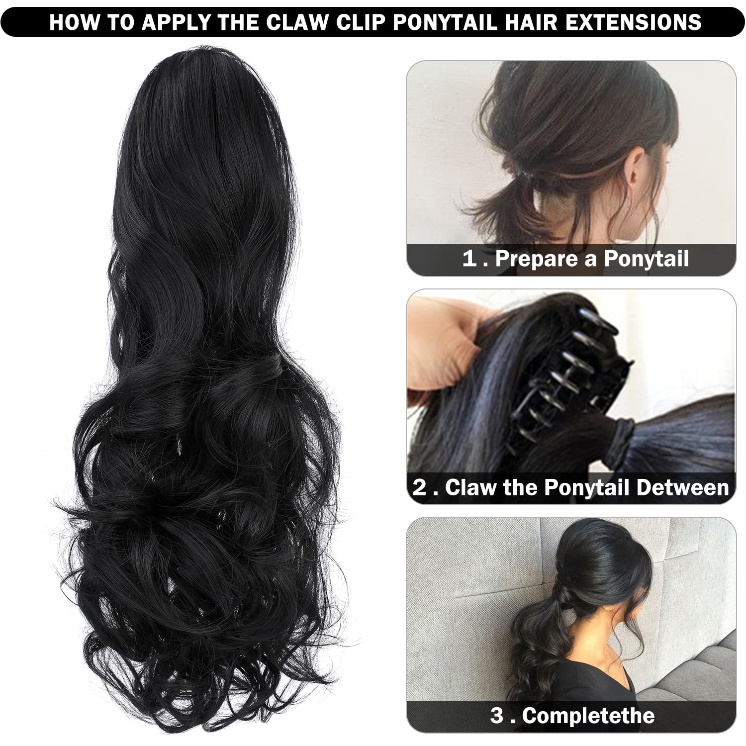 Mitrygreen Claw Clip Ponytail Extension 18'' Clip In Wavy Ponytail Hair Extensions Long Pony Tails For Women Extensions Light Au