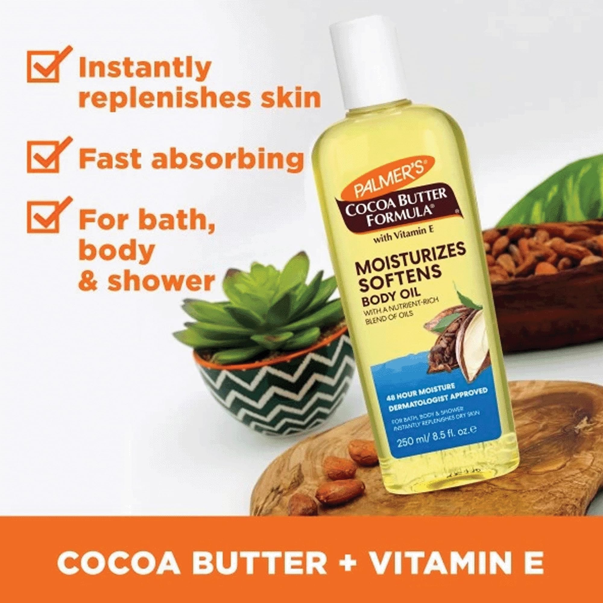 Palmer's Cocoa Butter Formula Body Oil - 8.5 oz (Pack of 2) - Nourishing Moisturizer for Soft Skin