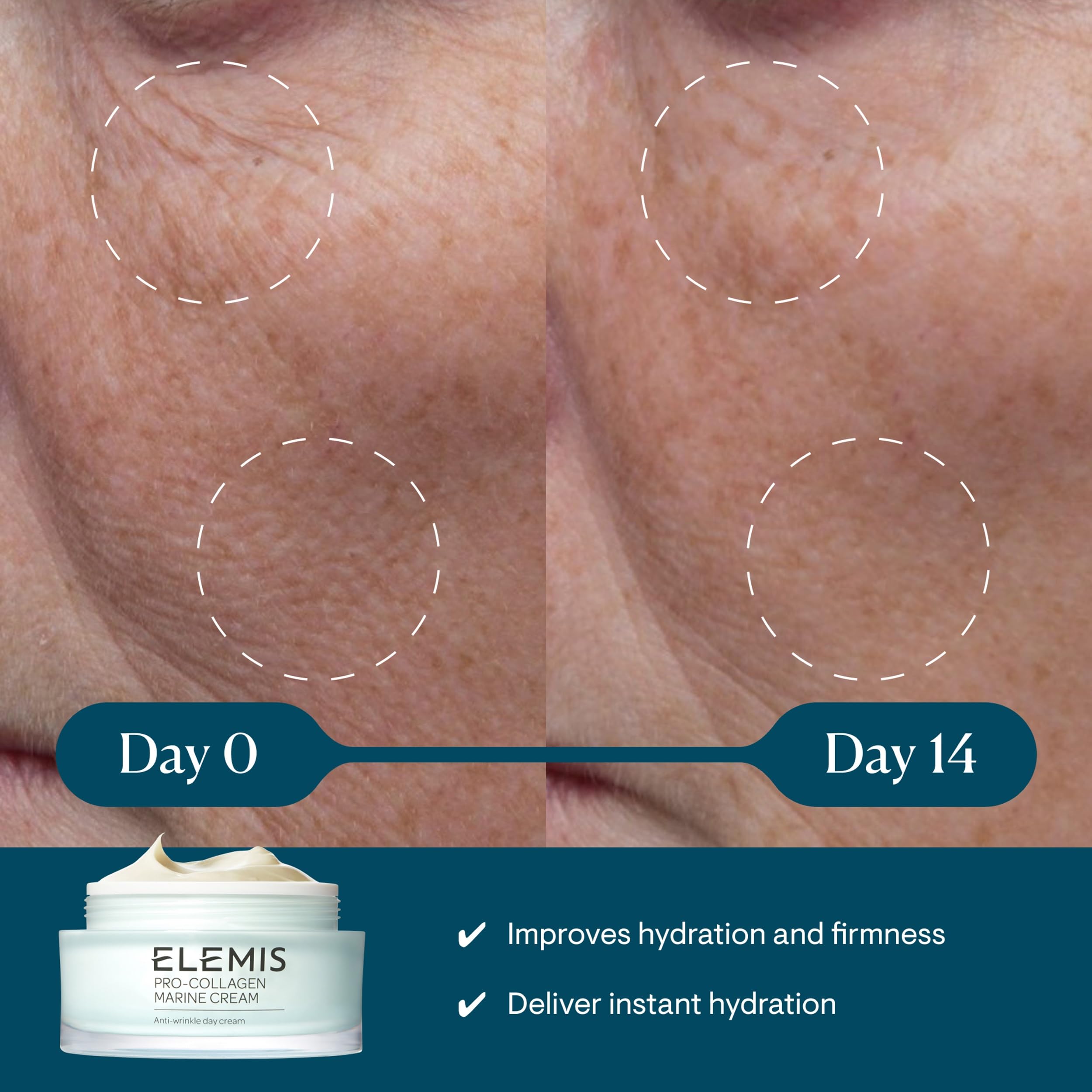 Elemis Pro-Collagen Marine Cream | Lightweight Anti-Wrinkle Daily Face Moisturizer Firms, Smoothes, And Hydrates With Powerful M