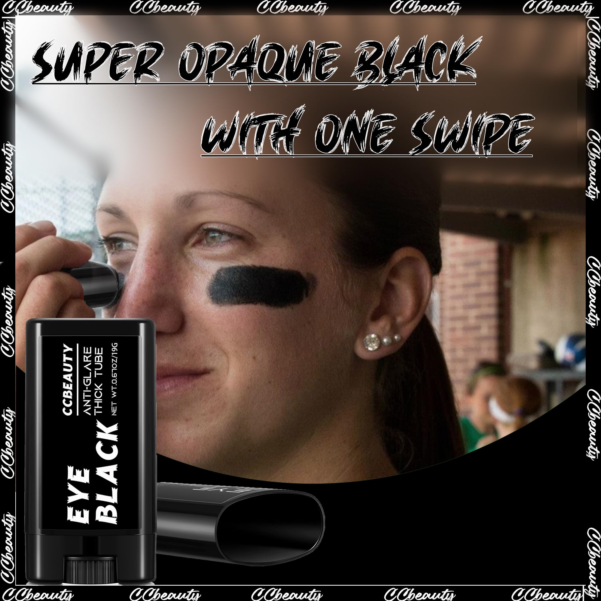 Ccbeauty 2Packs Eye Black Baseball Bulk, Drip Stick Eyeblack Football Sport Accessories, Grease Black Face Body Paint For Softba