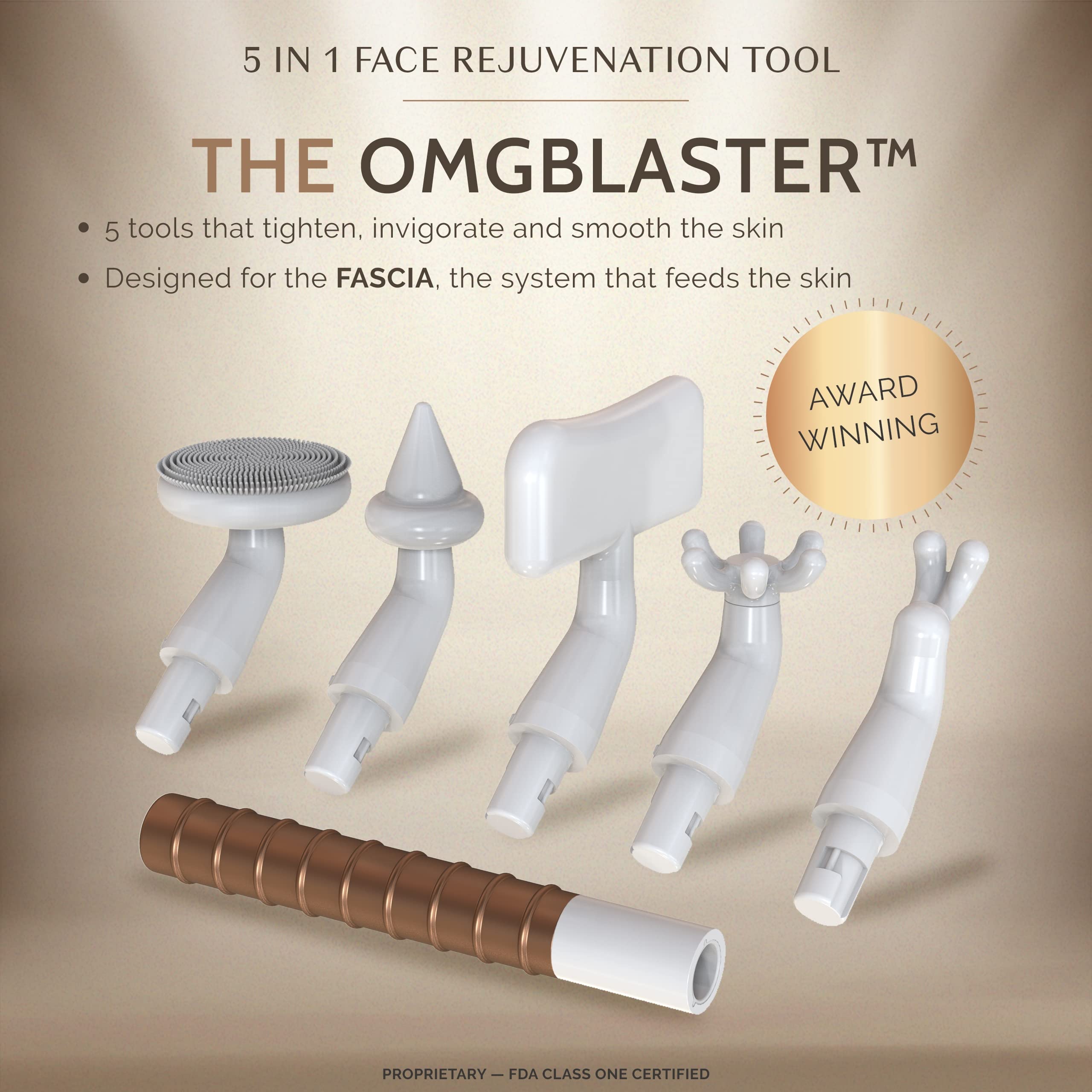 The Omg Blaster 5-In-1 Face Lifting Tool By Ashley Black. Patented Technology For Fine Lines, Wrinkles, Skin Tightening, Face Co