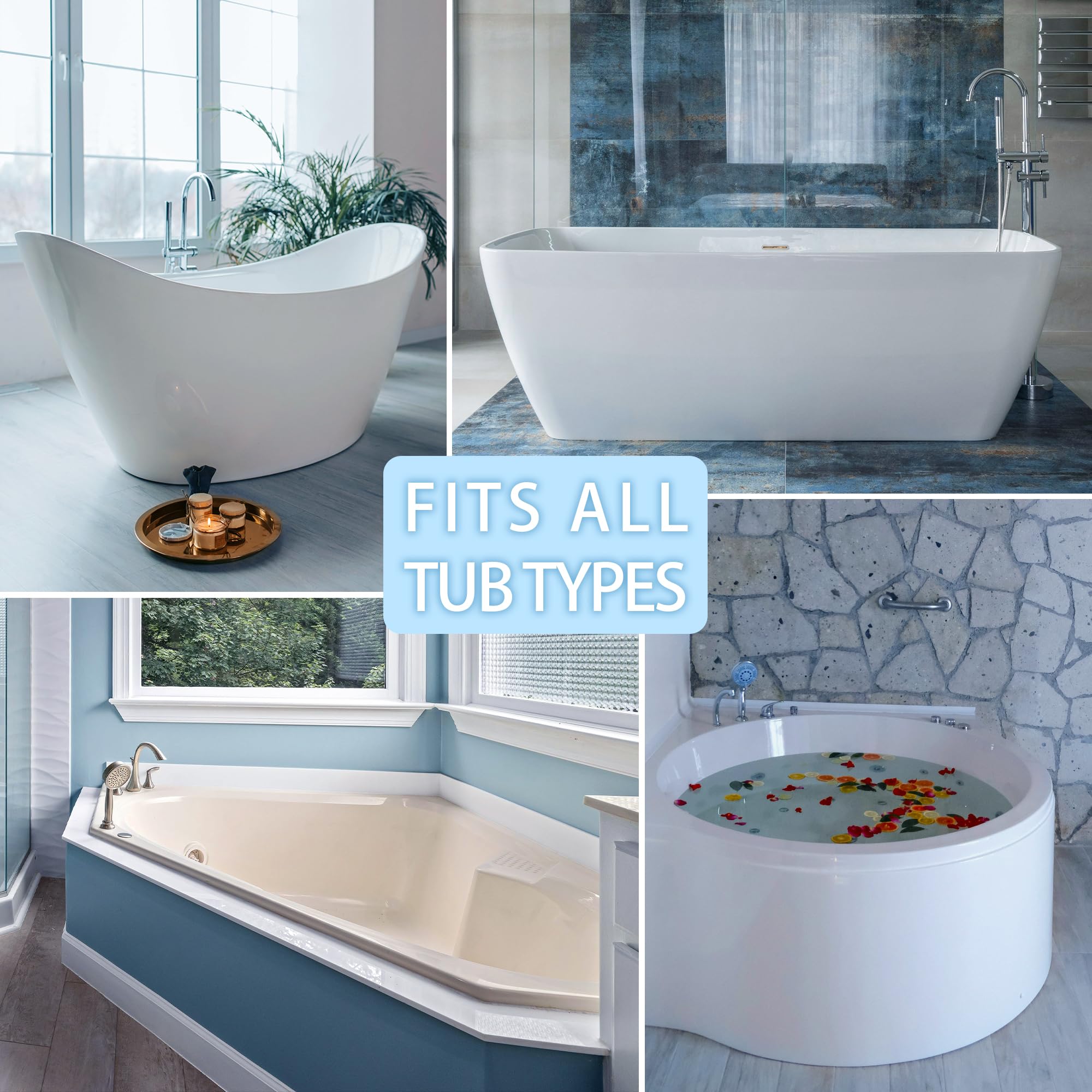 Poemland Bath Pillows For Tub, Luxury Bath Pillow Soft 4D Mesh, Bathtub Pillow With 6 Suction Cups, Ergonomic Bath Tub Pillows F