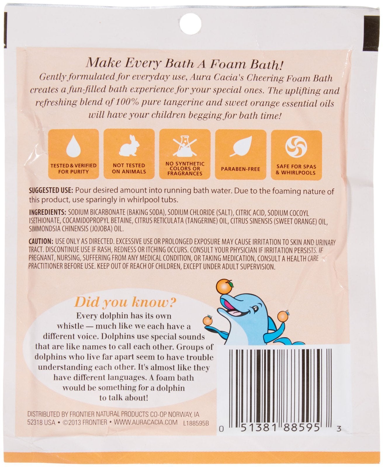 Aura Cacia Aromatherapy Foam Bath For Kids - Cheering - 2.5 Oz