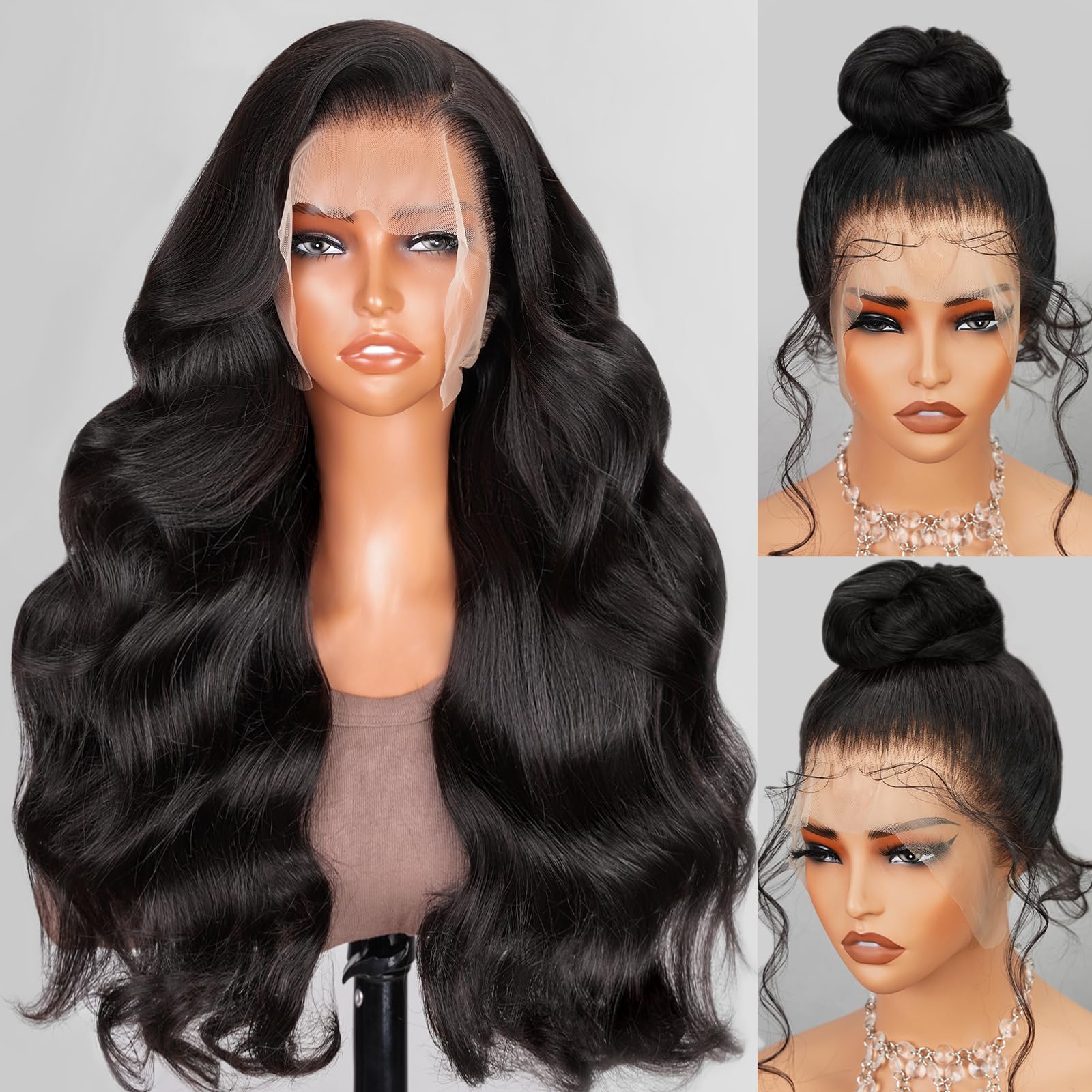 Arabella 360 Lace Front Wigs Human Hair 210% Density 360 HD Lace Wig Pre Plucked with Baby Hair Full Lace Wigs Human Hair Natura