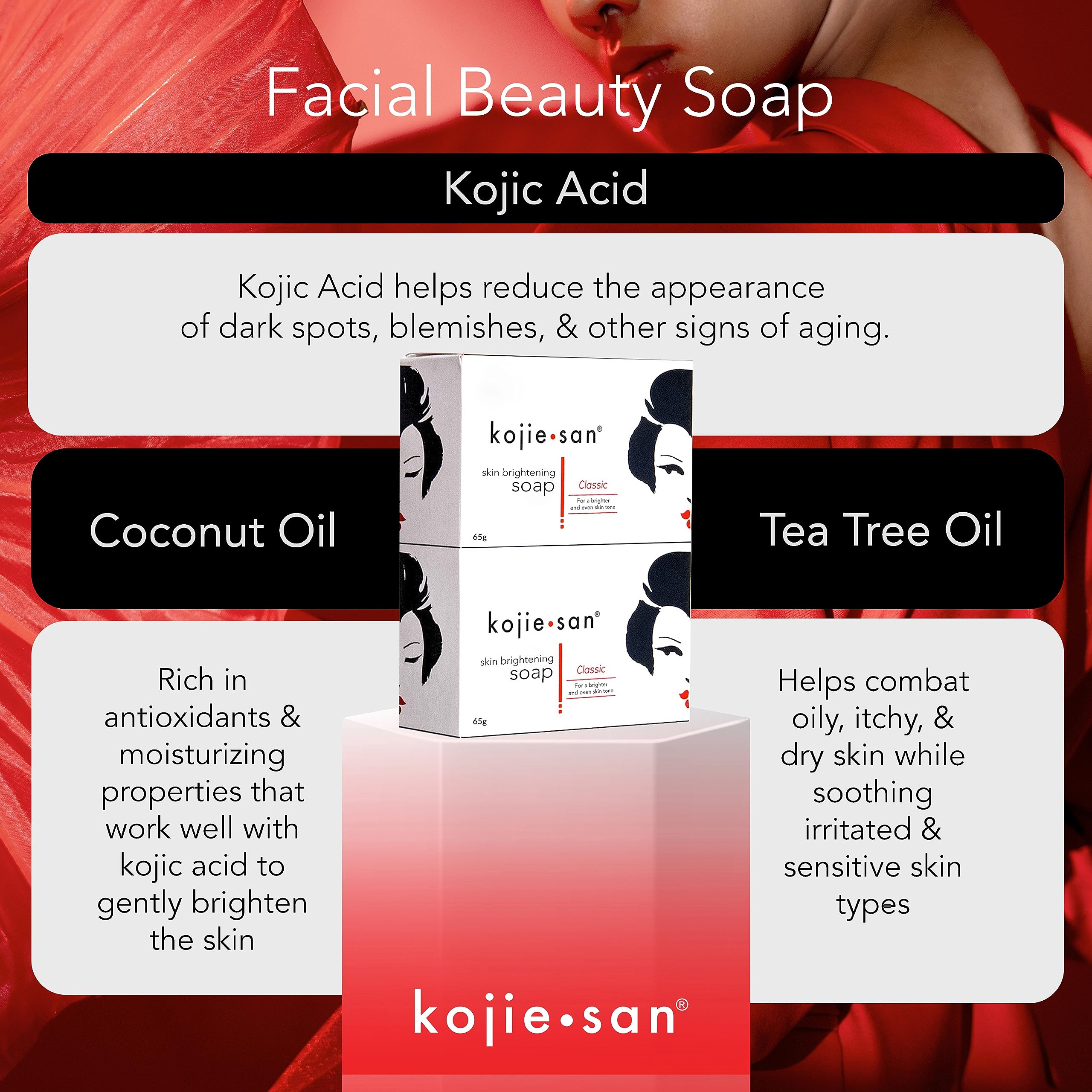 Kojie San Skin Brightening Soap - Original Kojic Acid Soap that Reduces Dark Spots, Hyperpigmentation, & Scars with Exfoliating