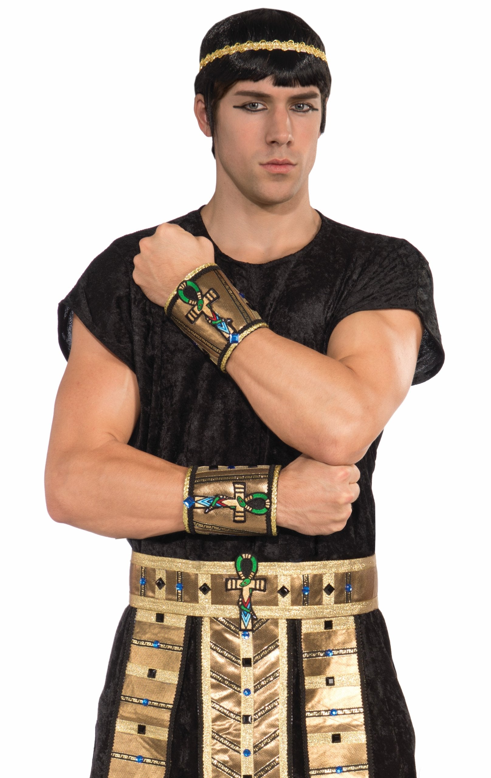 Forum Novelties Mens Teen Boys Deluxe Egyptian Wrist Cuffs Costume Accessory Party Supplies, As Shown., One Size Us