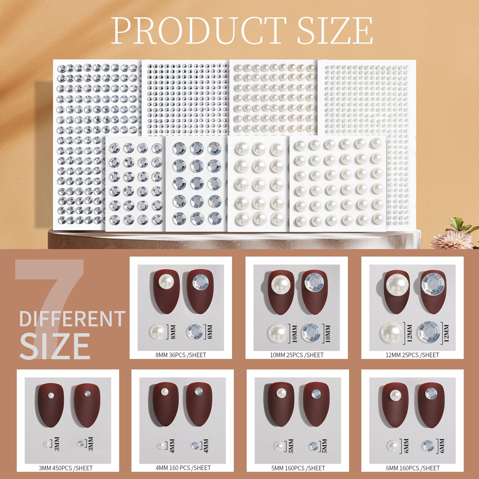 Teenitor Hair Gems And Face Gems 2032 Pcs Self-Adhesive Face Gems Hair Gems Face Jewels, Face Gems Stick On Pearls For Crafts Ha