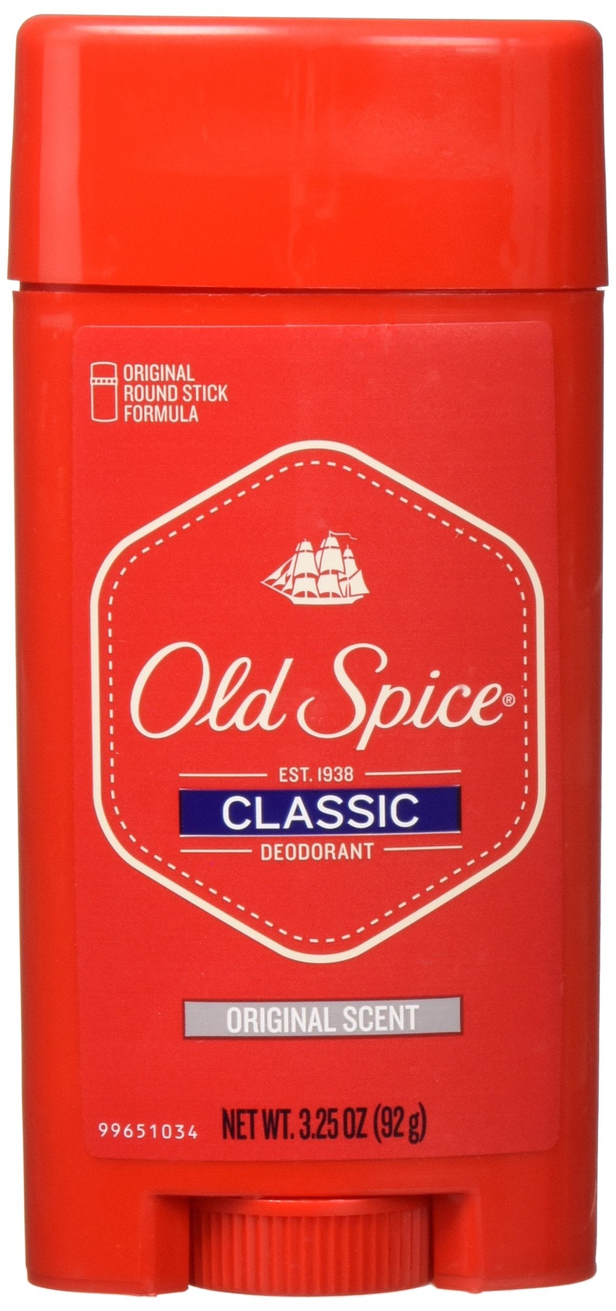 Old Spice Classic Deodorant Stick, Original 3.25 oz (Pack of 3) (38970)