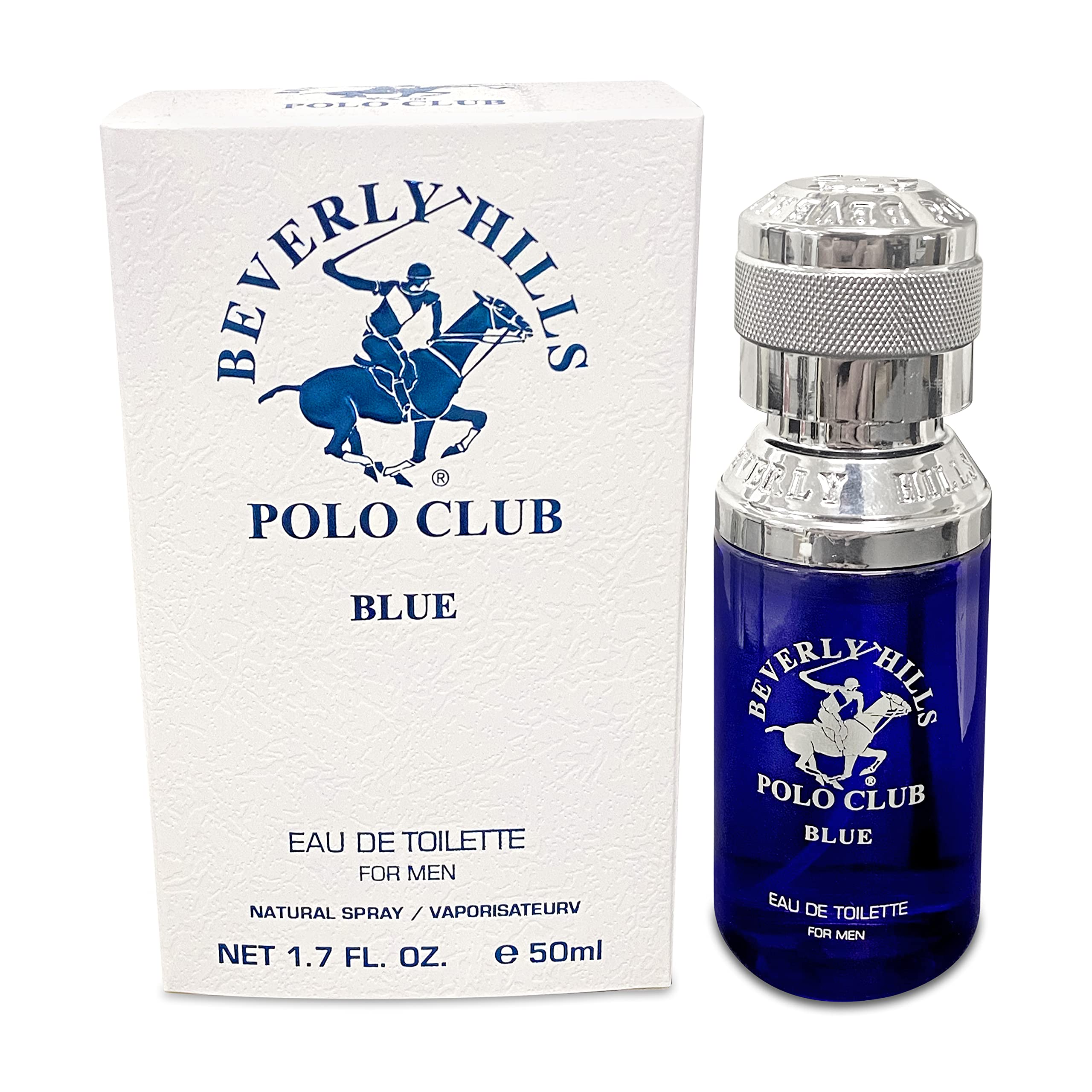 Beverly Hills Polo Club Blue for Men Eau de Toilette, 1.7 Fl Oz, Cotton