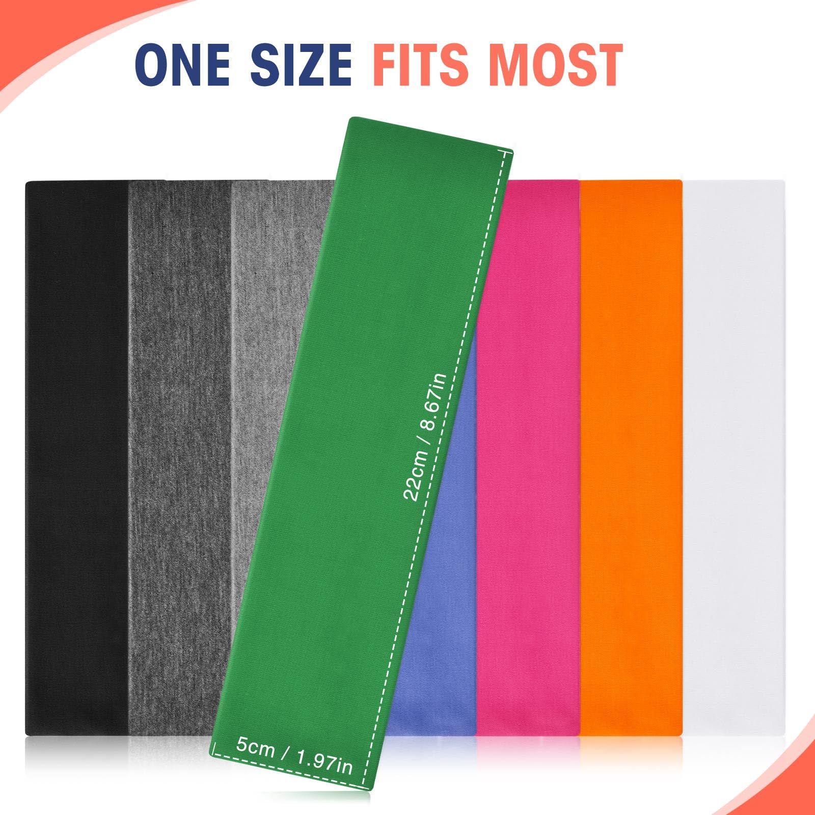 Hotop 20 Pcs Sport Stretchy Headbands for Girls Women Non Slip Soft Fabric Elastic Headband Bulk for Yoga DIY Team Gifts(Green)