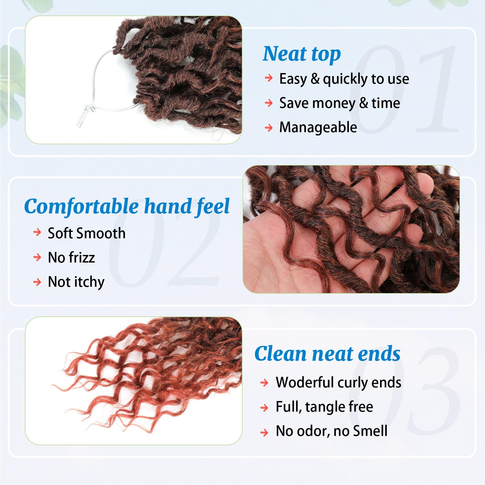 Forevery Faux Locs Crochet Hair 18 Inch Goddess Locs Crochet Hair 6 Packs Prelooped Crochet Hair For Black Women, Crochet Locs W