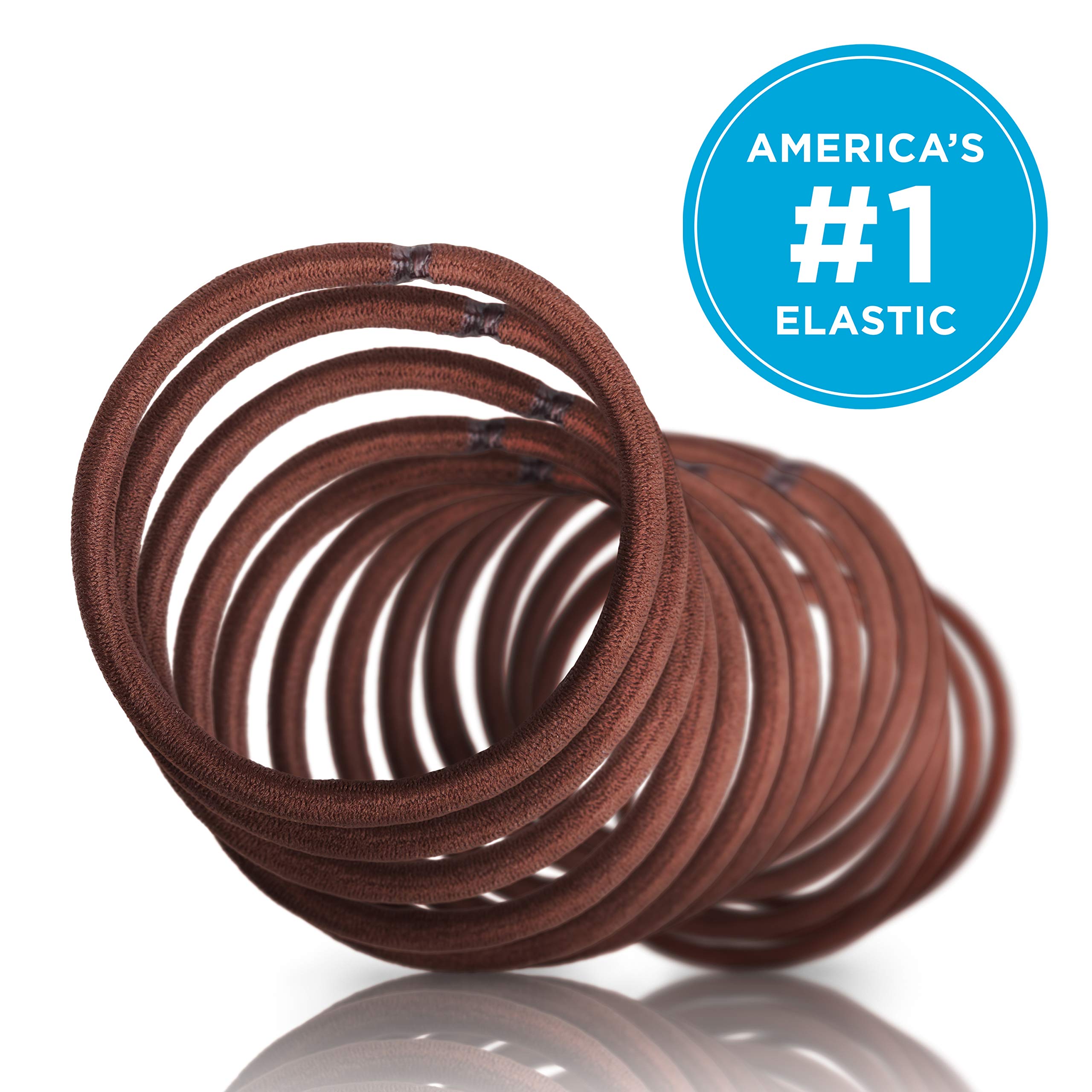 Goody Ouchless Goody Hair Ouchless Women's Hair Braided Elastics 4mm for Medium Hair, Brown, 32 Count (Pack of 1)