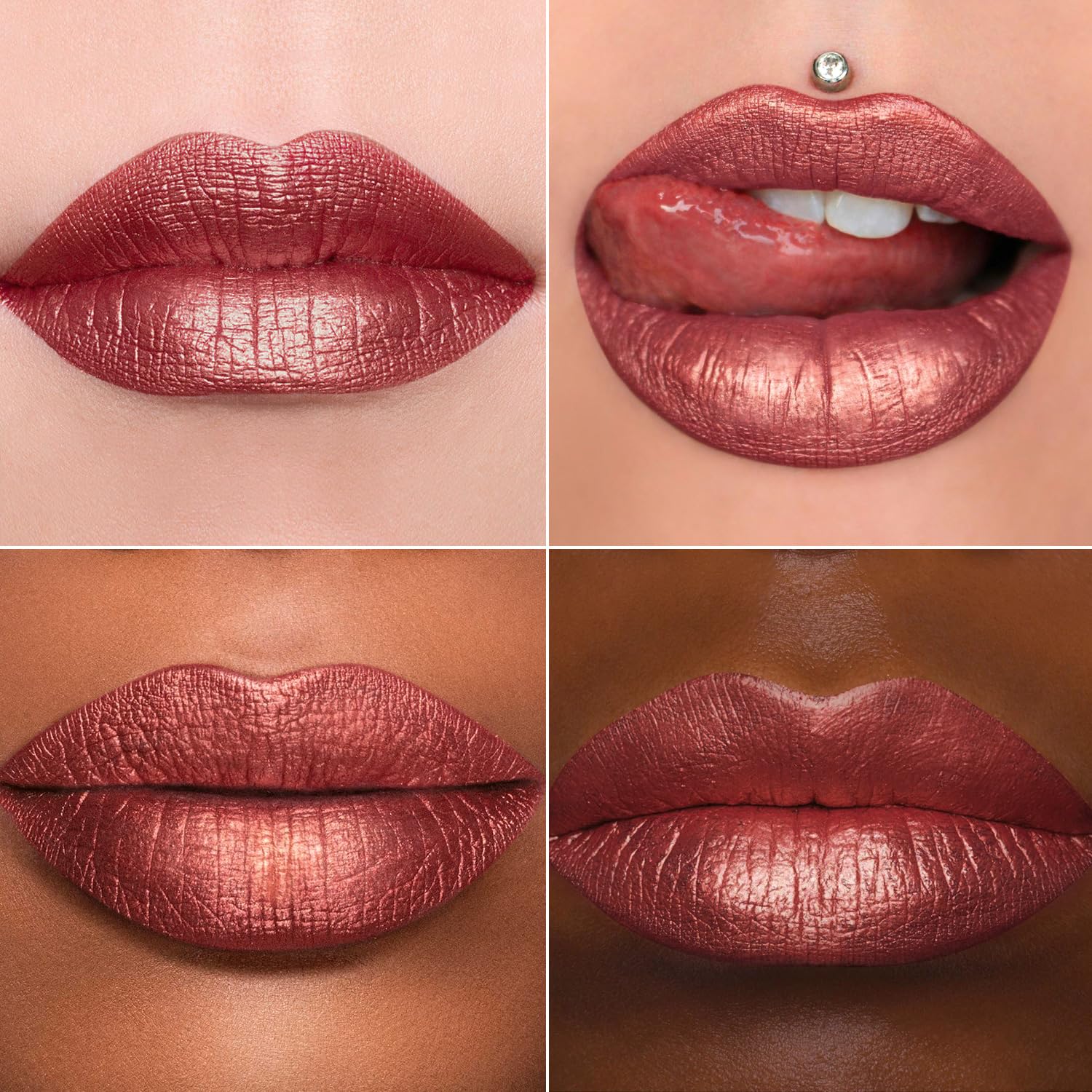 Maki Yika Red Lipstick For Women Metallic Lipsticks Glitter Long Lasting Lipstick No Smudge No Transfer Liquid Pink Lip Gloss (B