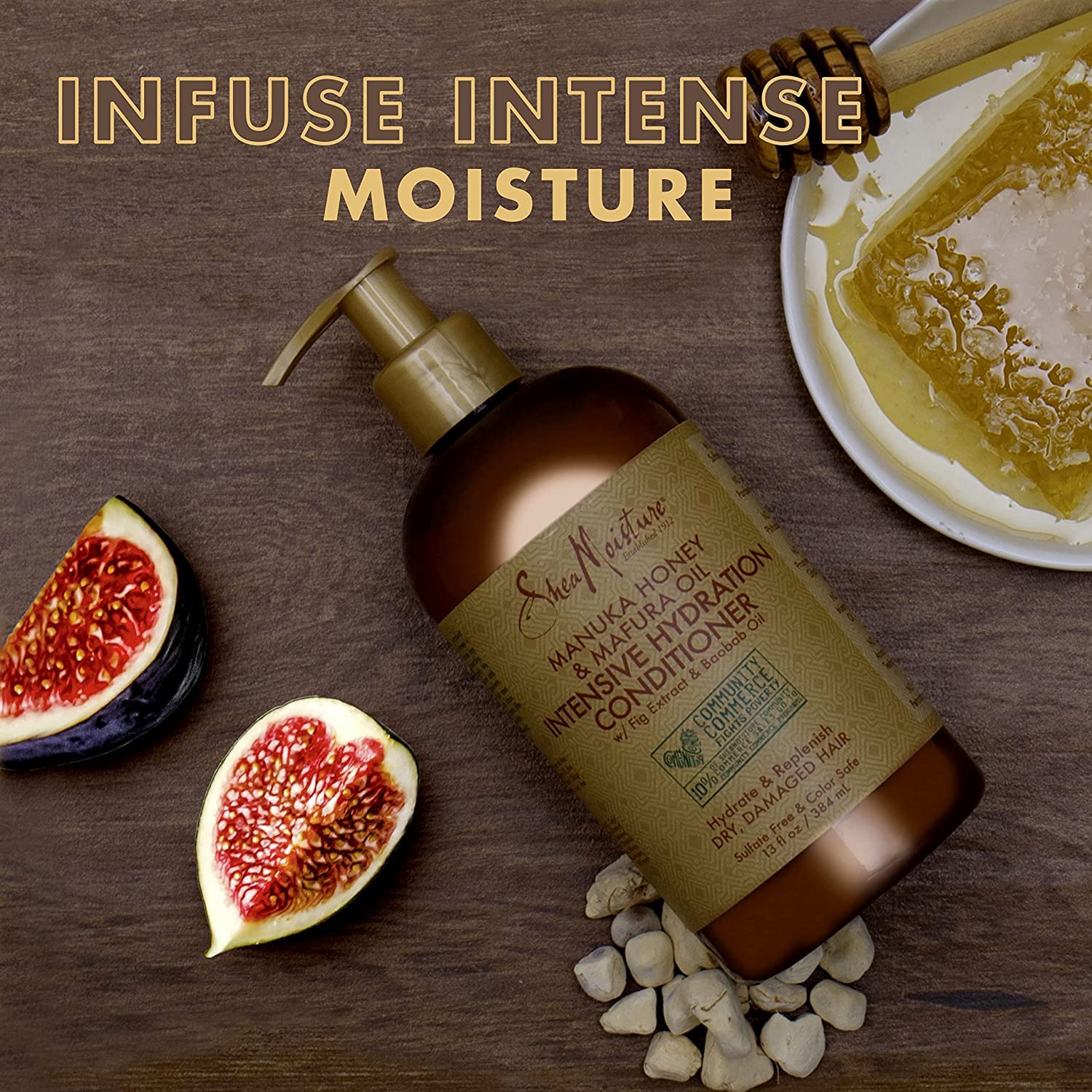 Shea Moisture Conditioner, Sulfate-Free - Manuka Honey & Mafura Oil Intensive Hydration Conditioner for Dry, Damaged Hair Repair