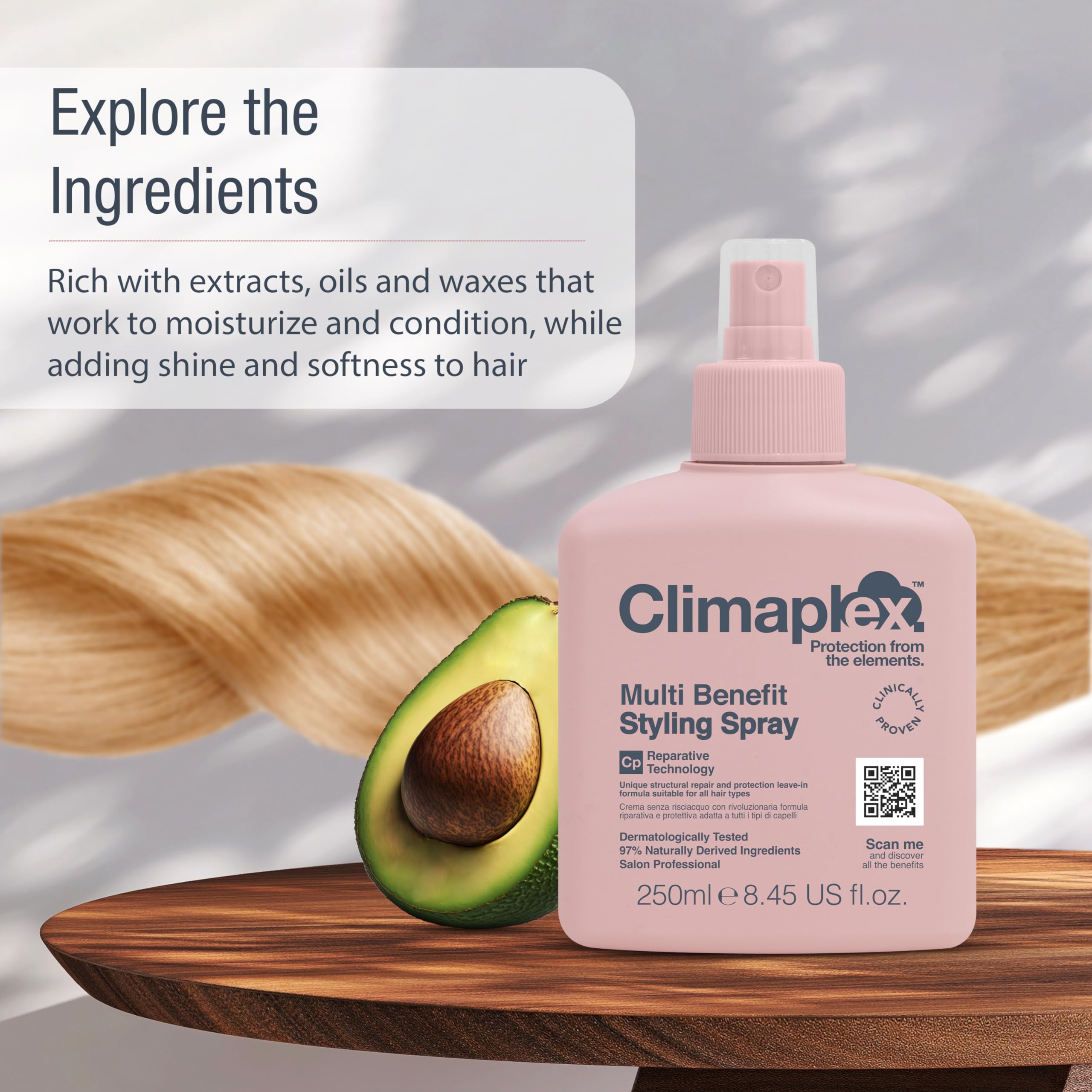 Climaplex Multi Benefit Styling Spray - Anti-Humidity Frizz Control - Helps Strengthen and Prevent Heat Damage - Contains Detang