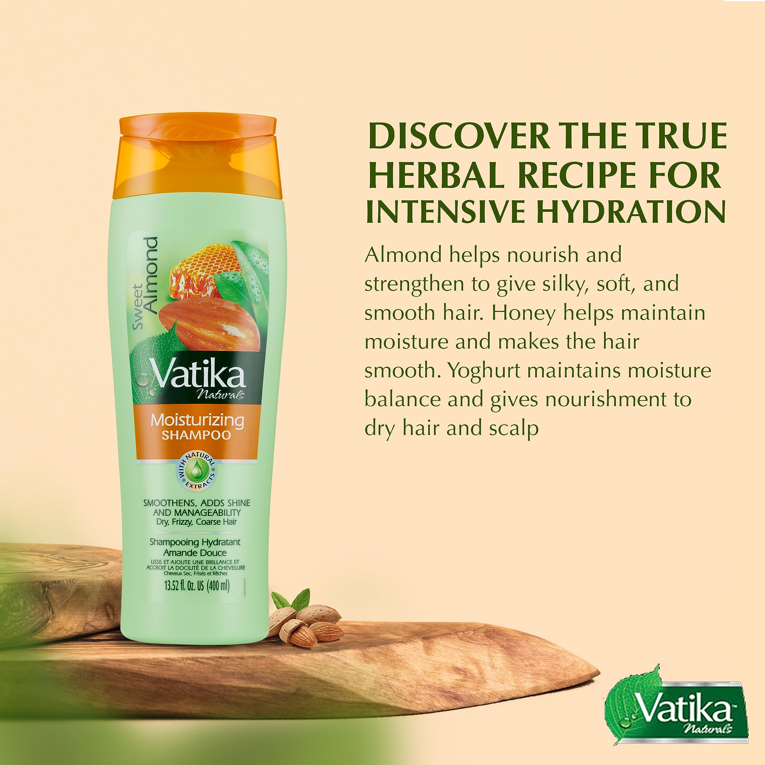 Vatika Naturals Daily Shampoo for Women - Nourish and Rejuvenate Your Natural Hair - Sweet Almond Strengthening & Moisturizing H