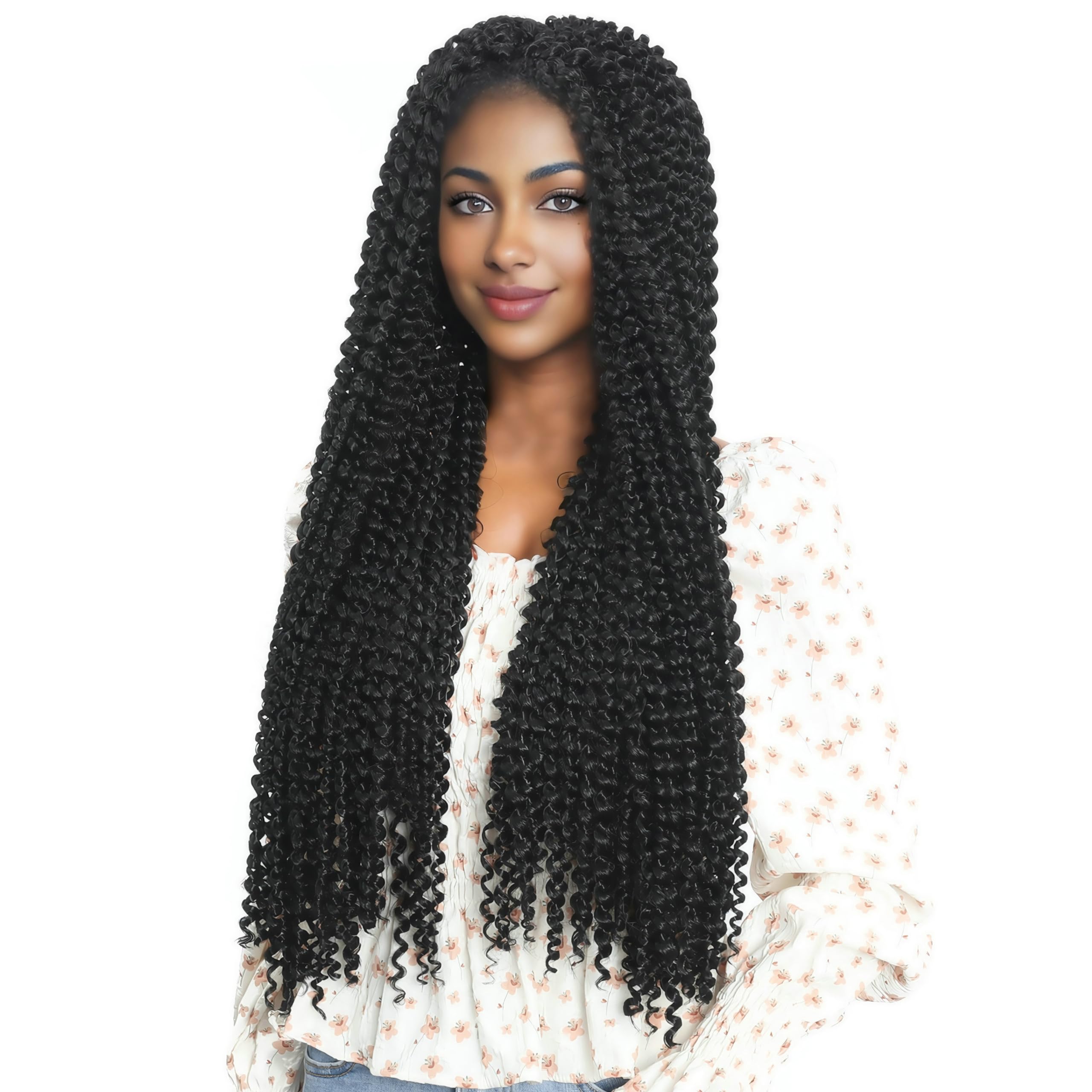 Lohxinhair 24 Inch 7 Packs Passion Twist Hair Water Wave Crochet Hair Pre Looped Bohemian Braids For Black Women