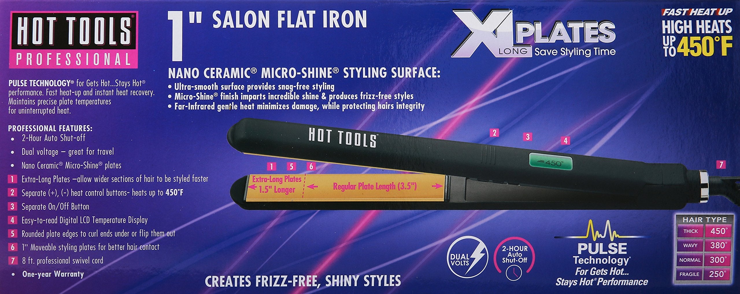 HOT TOOLS 1 Flat Iron - Extra Long Plate