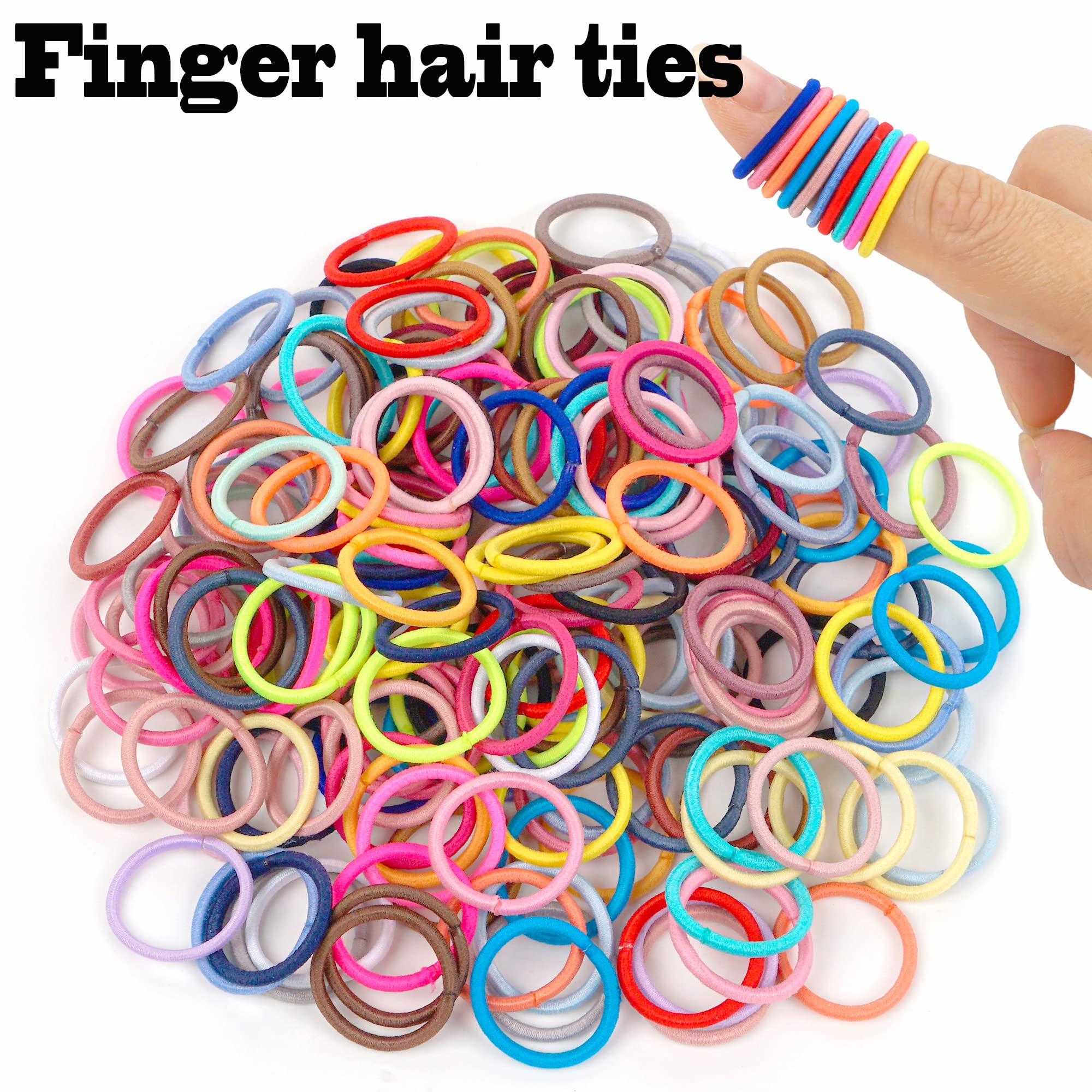 CÉLLOT Baby Hair Ties - 360PCS Elastic Ponytail Holders, No Crease, 2cm Diameter, Mix Colors, Ideal for Toddlers & Kids