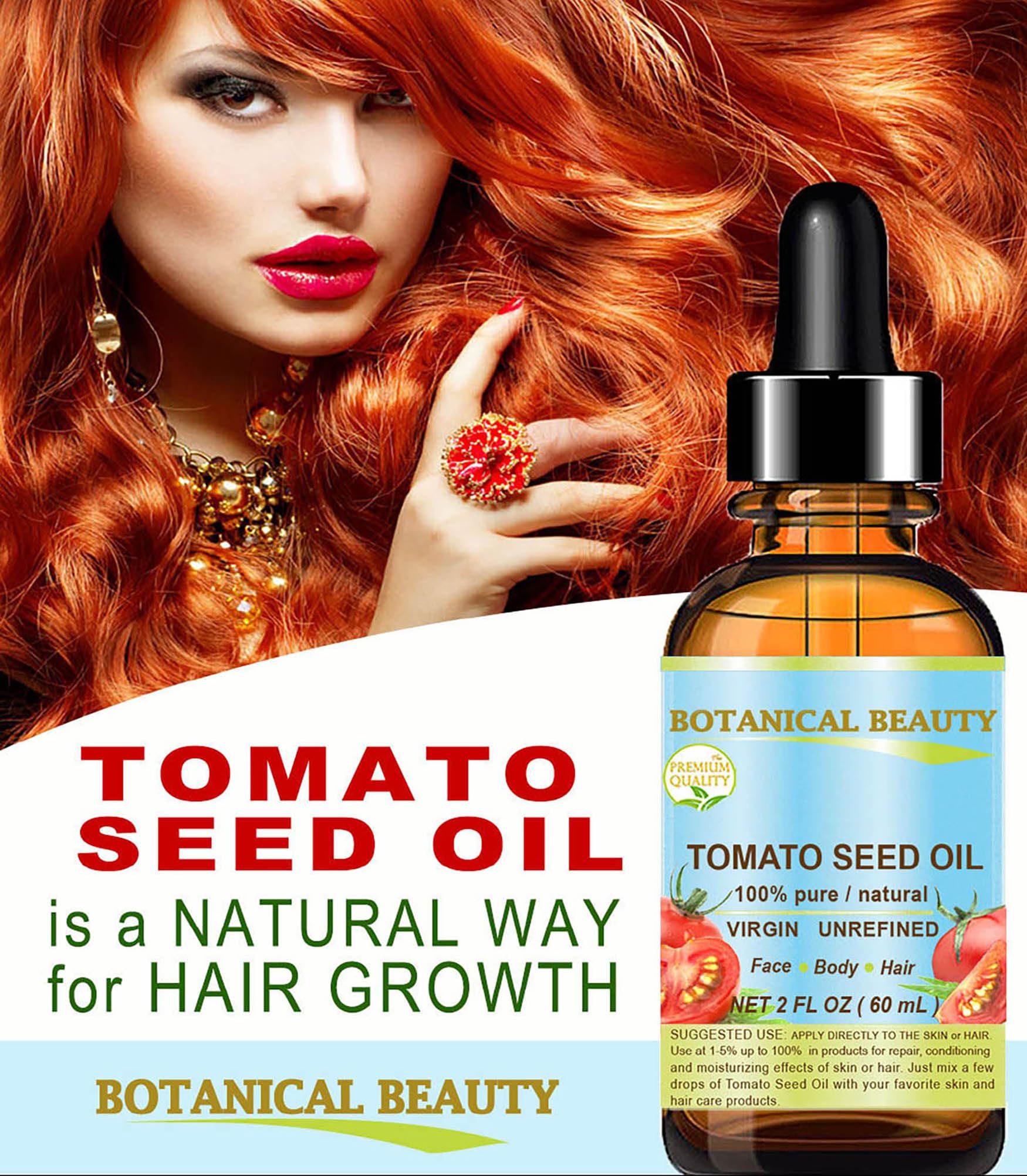 TOMATO SEED OIL 100% Pure Natural Virgin Unrefined Cold-pressed Carrier Oil 0.5 Fl oz 15 ml For Face, Skin, Body, Hair, Lip, Nai