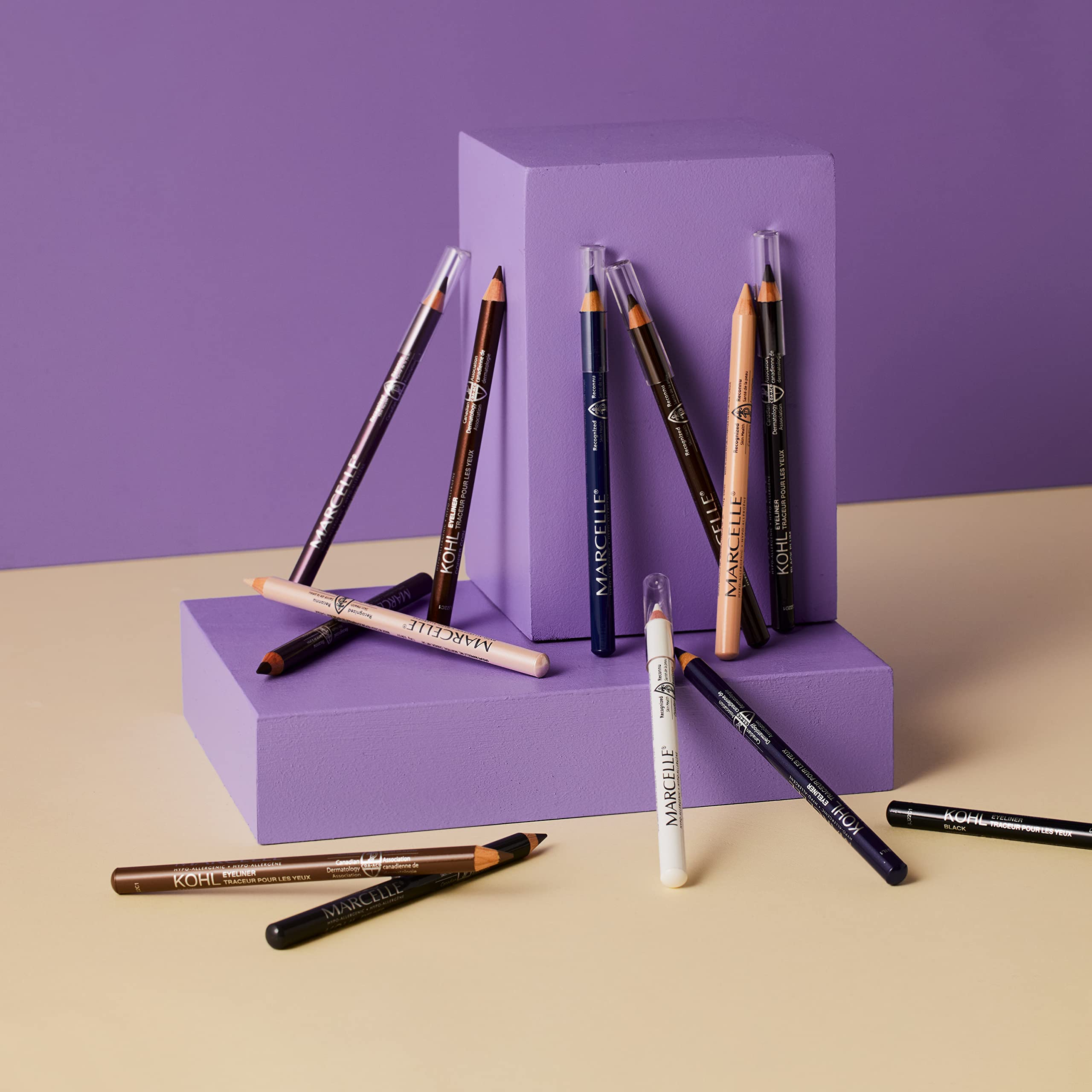 Marcelle Kohl Eyeliner, Classic Navy, Eye Pencil, Long-Lasting, Waterproof, Intense Colour, Fragrance-Free, Hypoallergenic, Reco