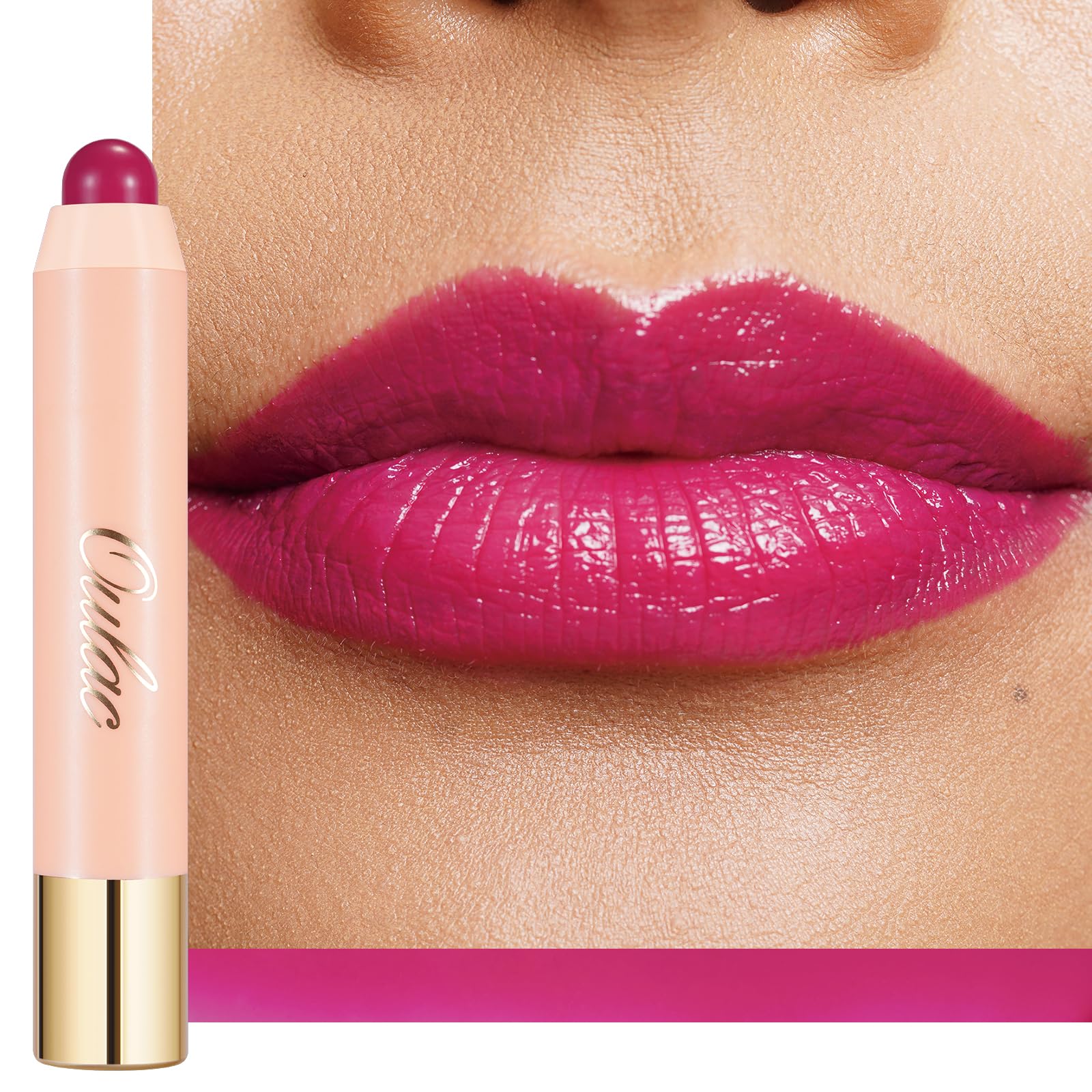 Oulac Moisturizing Lipstick - Hydrating Lipstick Tinted Lip Balm For Dry Lips, Purple Lip Crayon & Blush - Lip Color And Cheeks