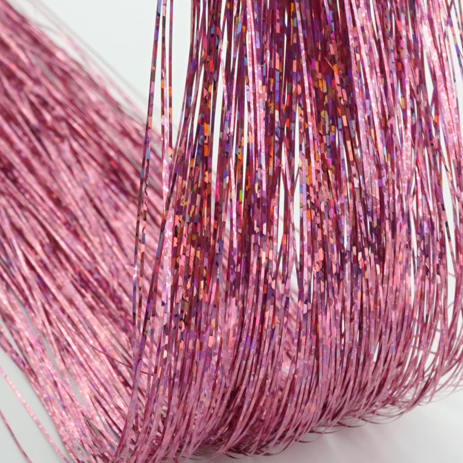 19.7 Inch Clip In Hair Tinsel Fairy Hair Tinsel Kit Clips Clip On Glitter Hair Tinsel Extensions