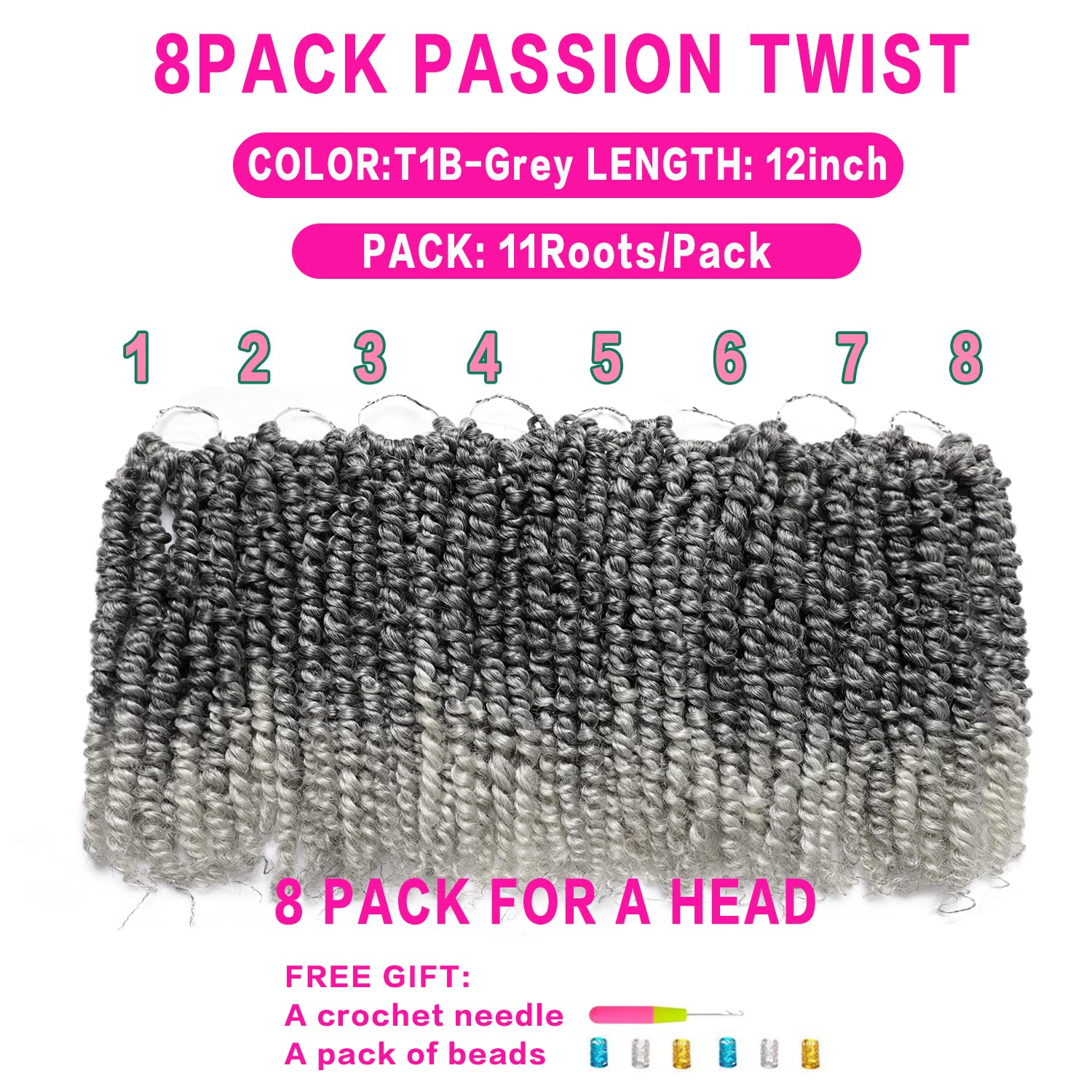 Violet Pretwisted Passion Twist Hair 12 Inch Ombre Crochet Passion Twist Crochet Hair Pre Looped 8 Packs Short Crochet Hair For