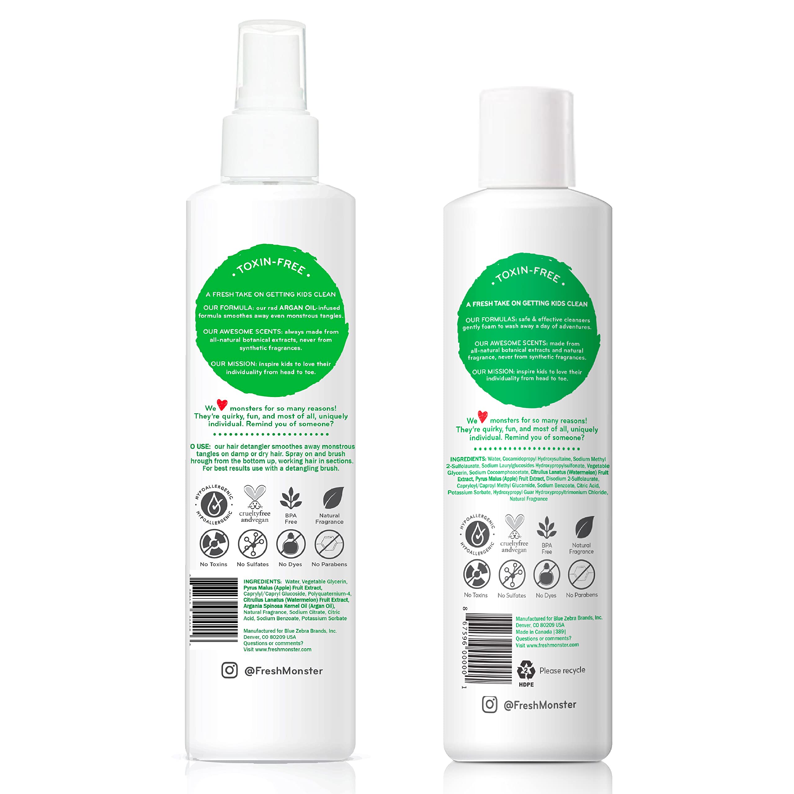 Fresh Monster Kid'S Detangler (Combo With Shampoo, Watermelon), 2 Piece Set