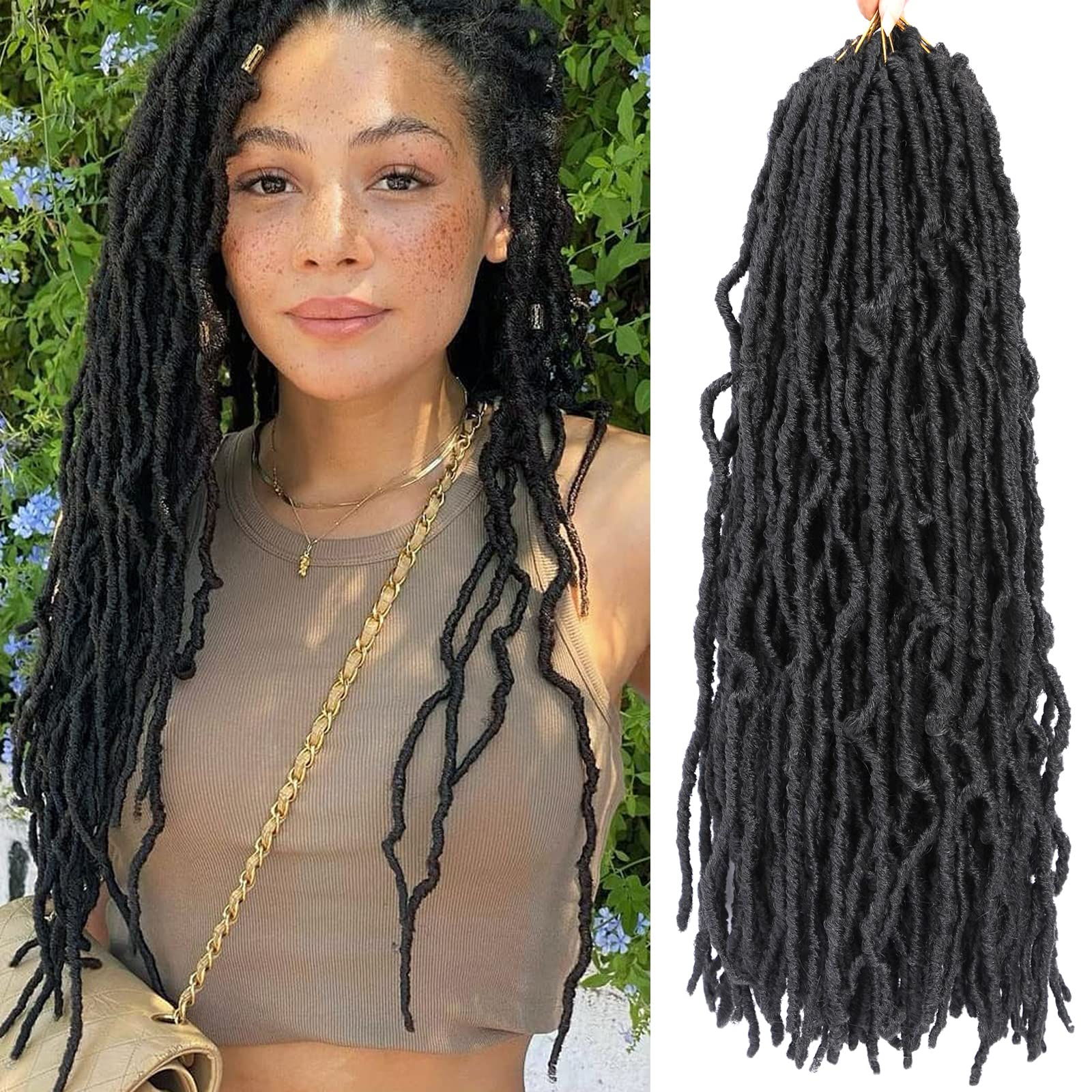 Faux Locs Crochet Hair Soft Locs 18 Inch 7 Packs Crochet Locs For Natural Butterfly Locs Crochet Hair For Black Women Goddess Lo