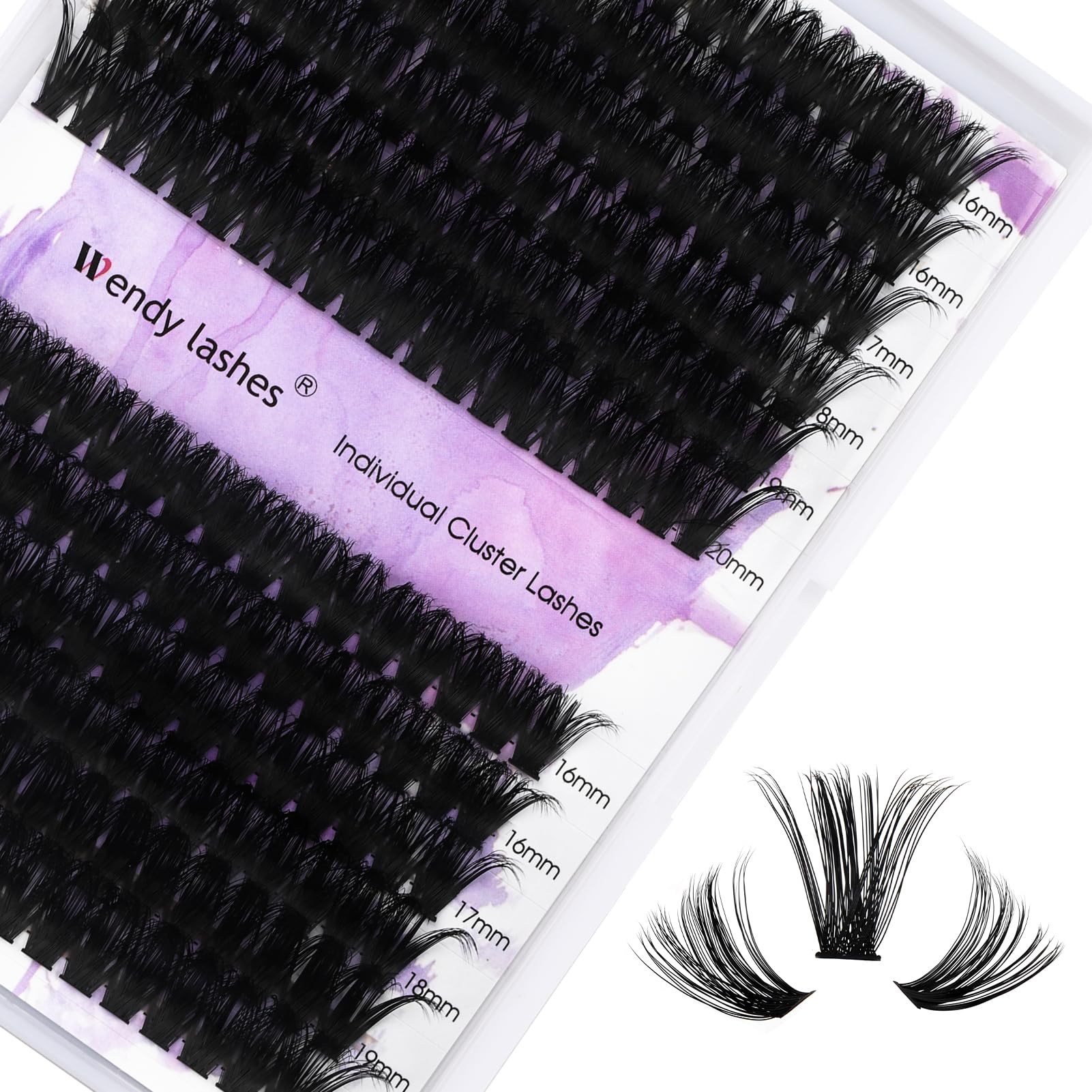 Lash Clusters 60D/80D Eyelash Clusters Fluffy DIY Lashes Wispy D Curl Lashes Clusters Mixed Length 16-20mm Fluffy Individual Las