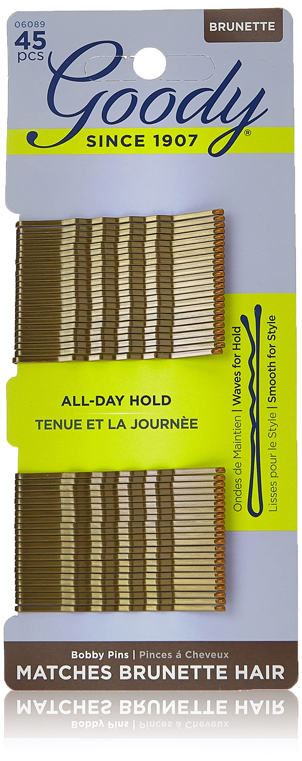Goody Bobby Pins, Brown, 45 Count