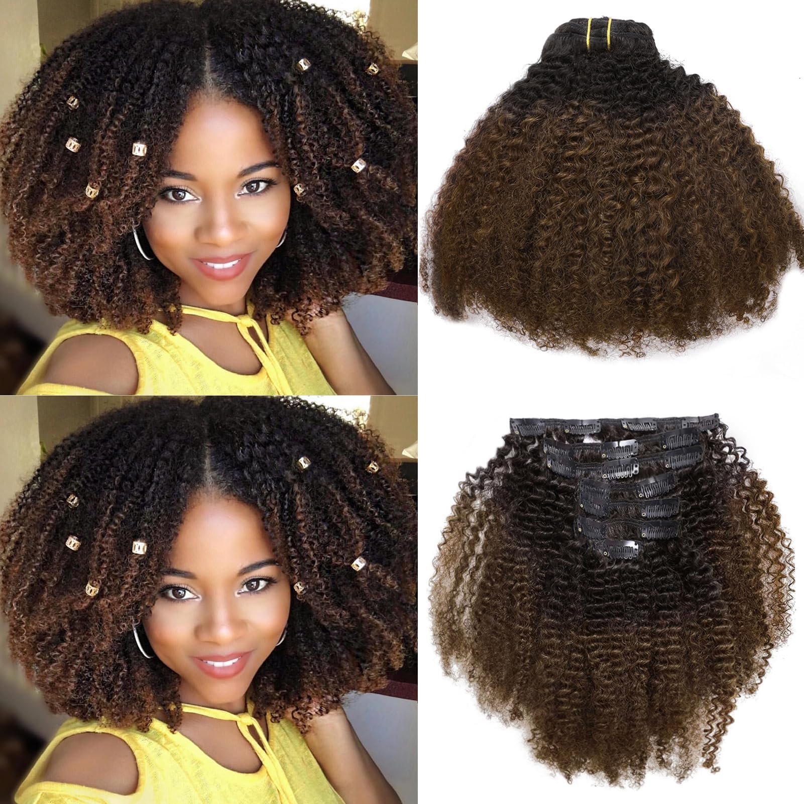 Loxxy Hair Afro Kinky Clip Ins Human Hair Extensions 3C 4A Clip In Hair Extensions For Afro Black Women Double Weft Curly Clip i
