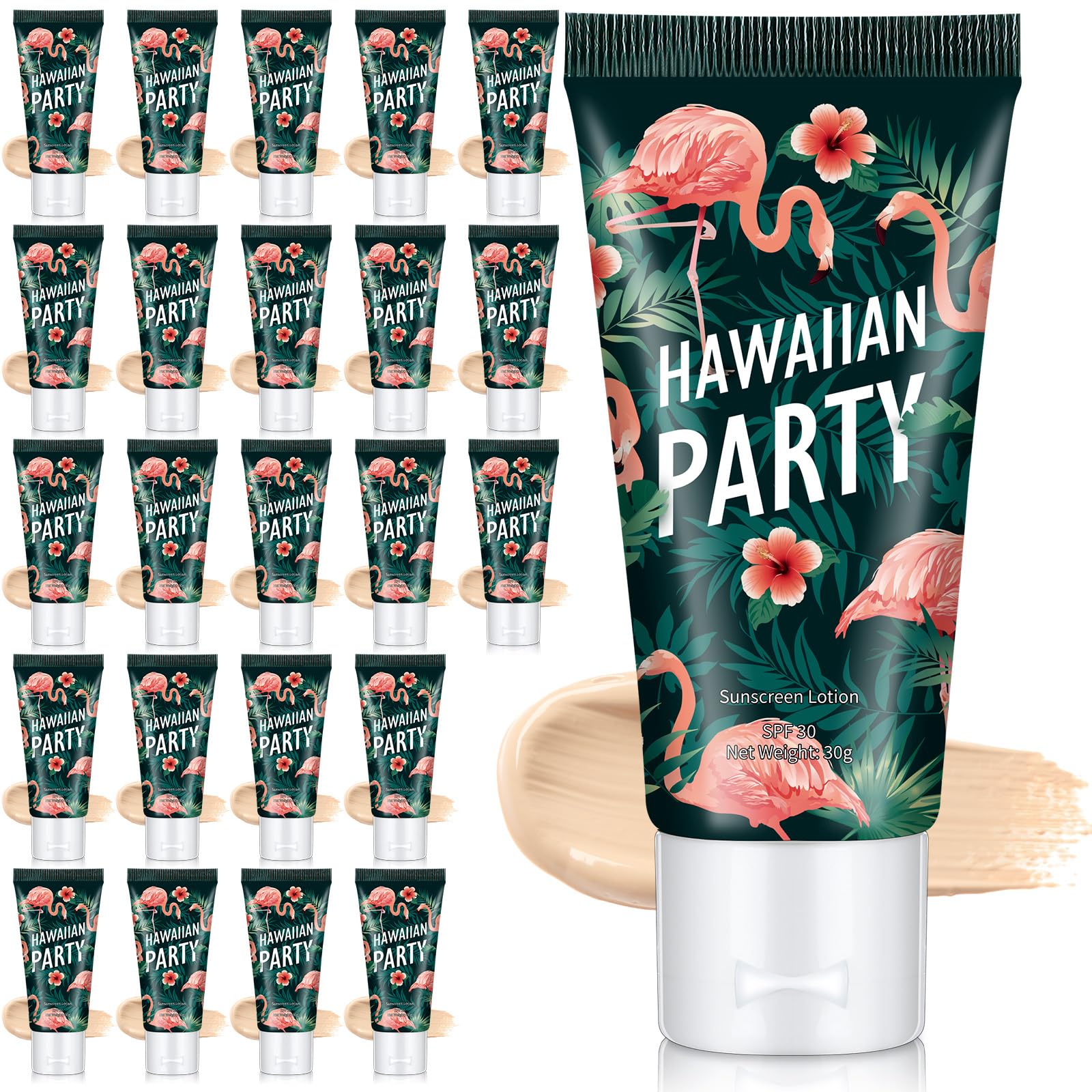 Dansib 24 Pcs Mini Tinted Sunscreen Bulk for Summer Vacation Party Spf 30 Water Resistant Sunscreen Lotion Bulk 1 oz Travel Size
