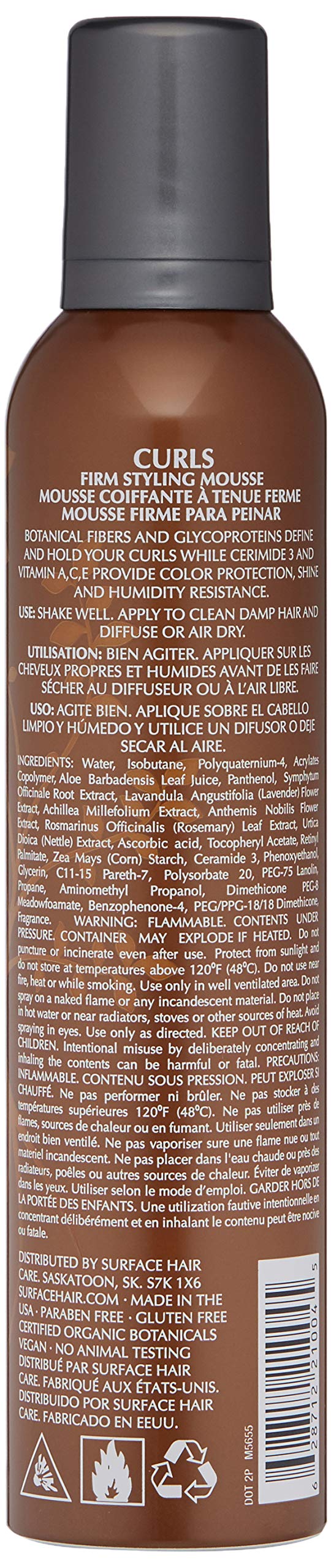 Surface Hair Curls Firm Styling Mousse, 8 Oz