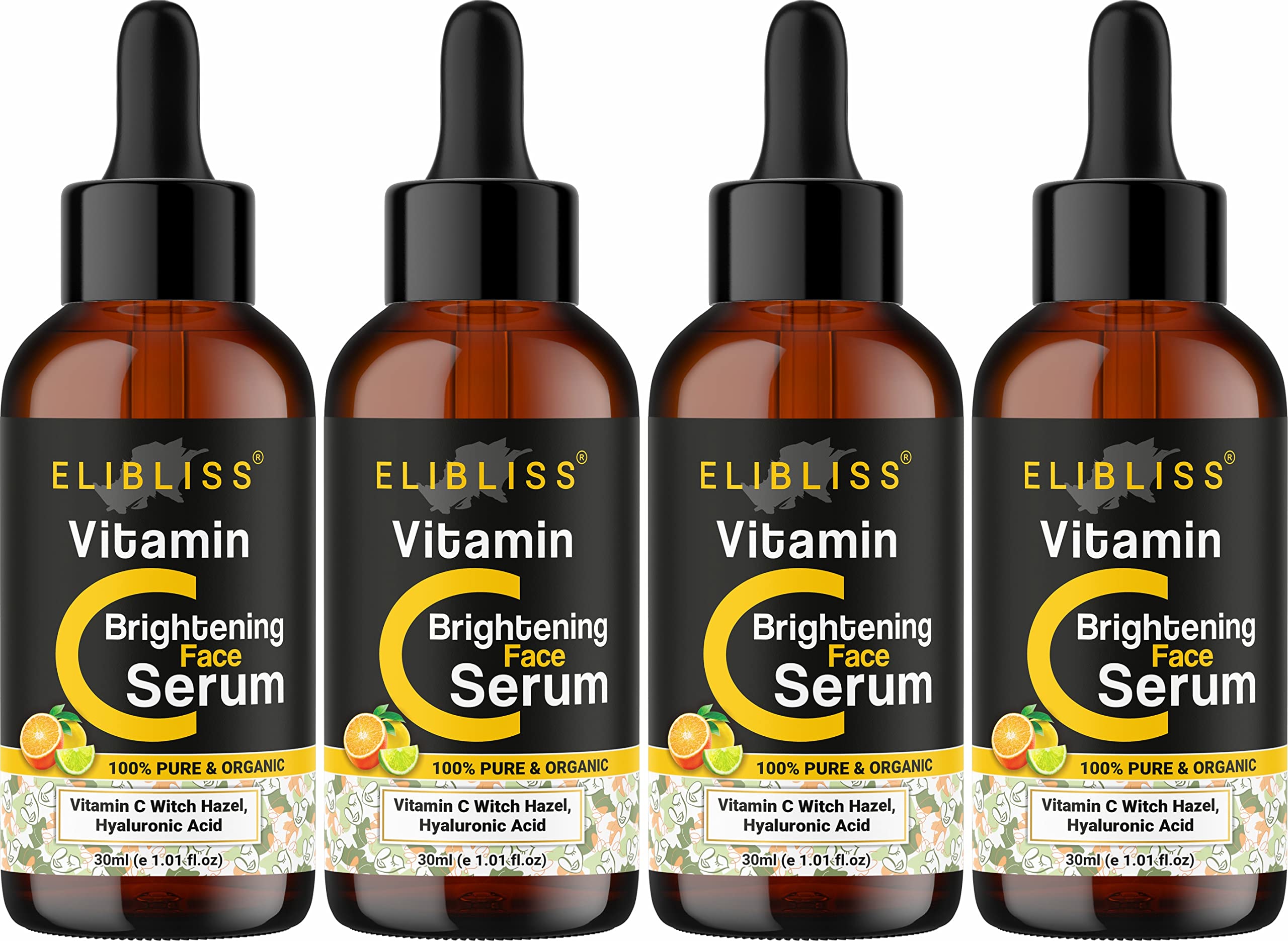 Elibliss Vitamin C Brightening Face Serum With Hyaluronic Acid & Witch Hazel | Skin Brightening And Dark Spots, Pigmentation, Un