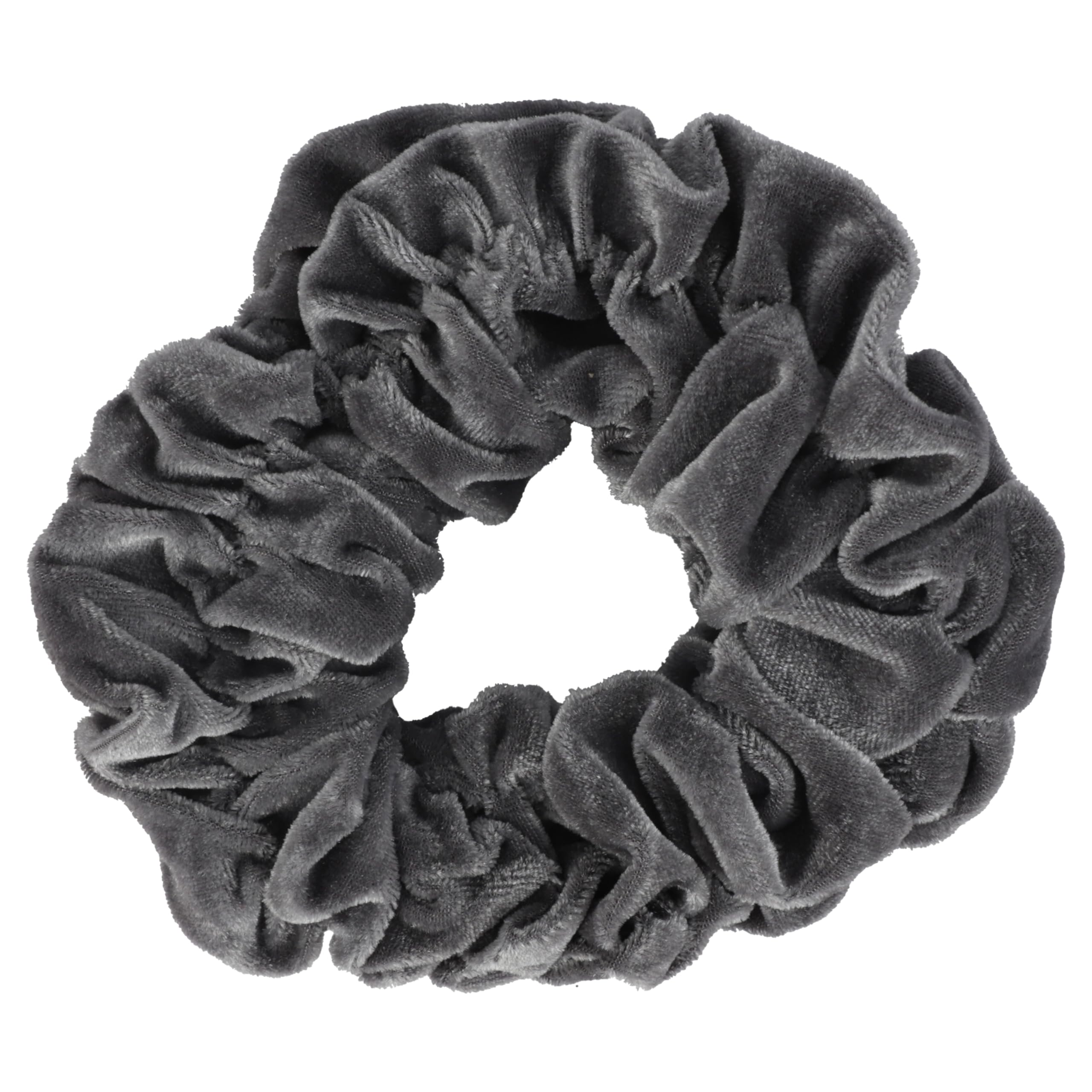 Grey Jumbo Velvet Scrunchy