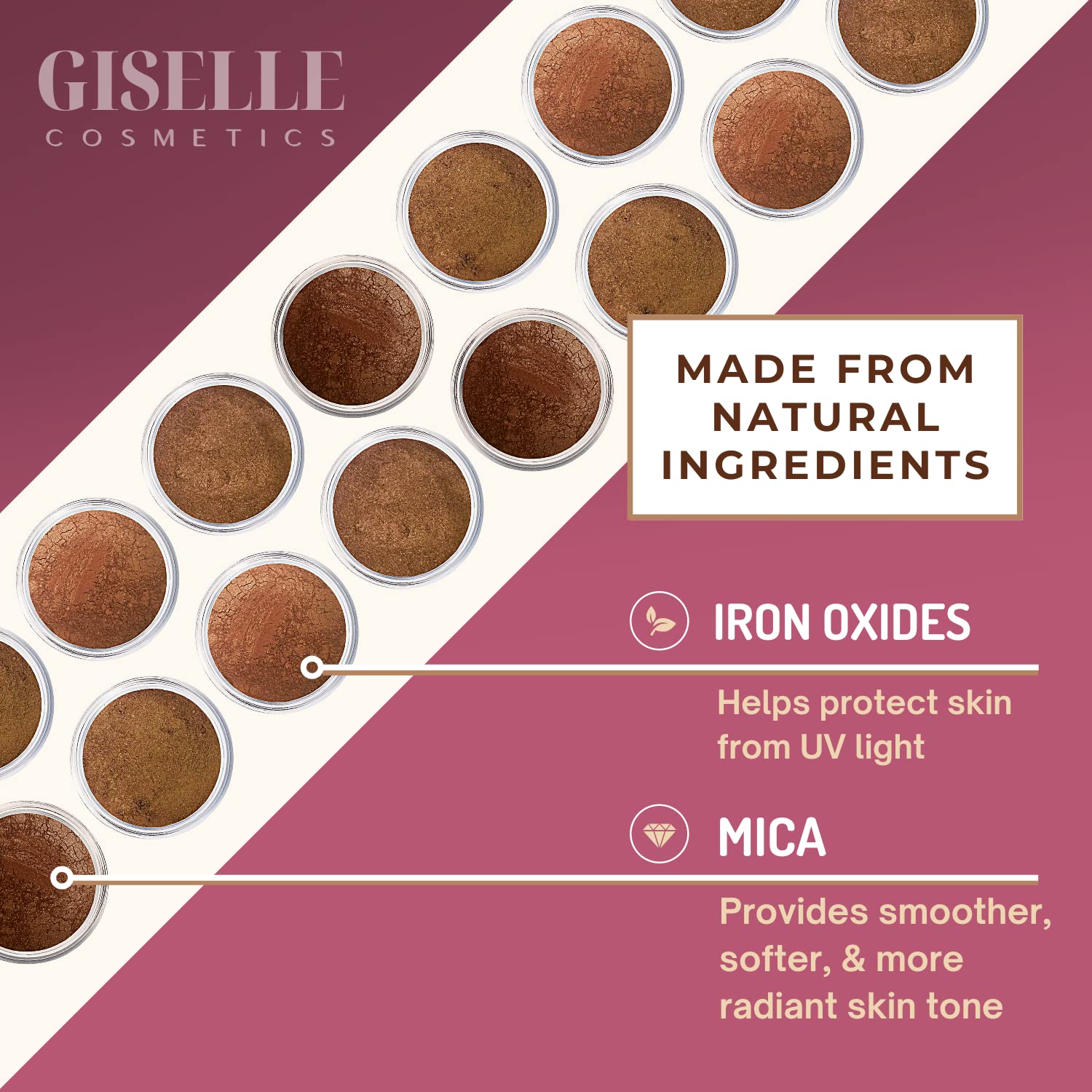Giselle Cosmetics Selfish Bronzer: Organic Makeup With Eyeshadow Palette, Highlighter Makeup, Face Powder, Contour Palette, Trav