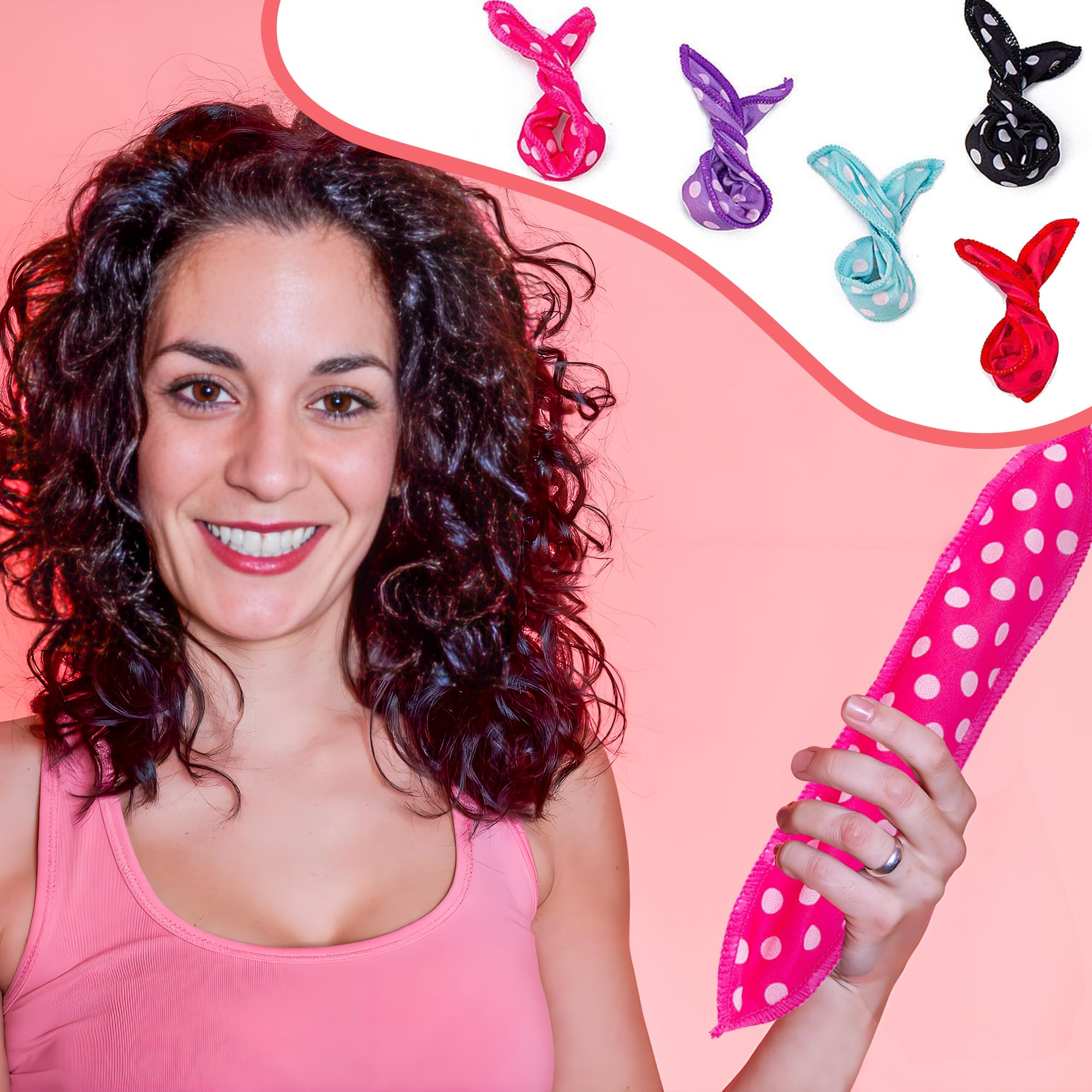 Peony Man Hair Curler Rollers - 30 Foam Styling Tools with Storage Bag - Flexible Soft Sponge - 5 Colors - Model SU35