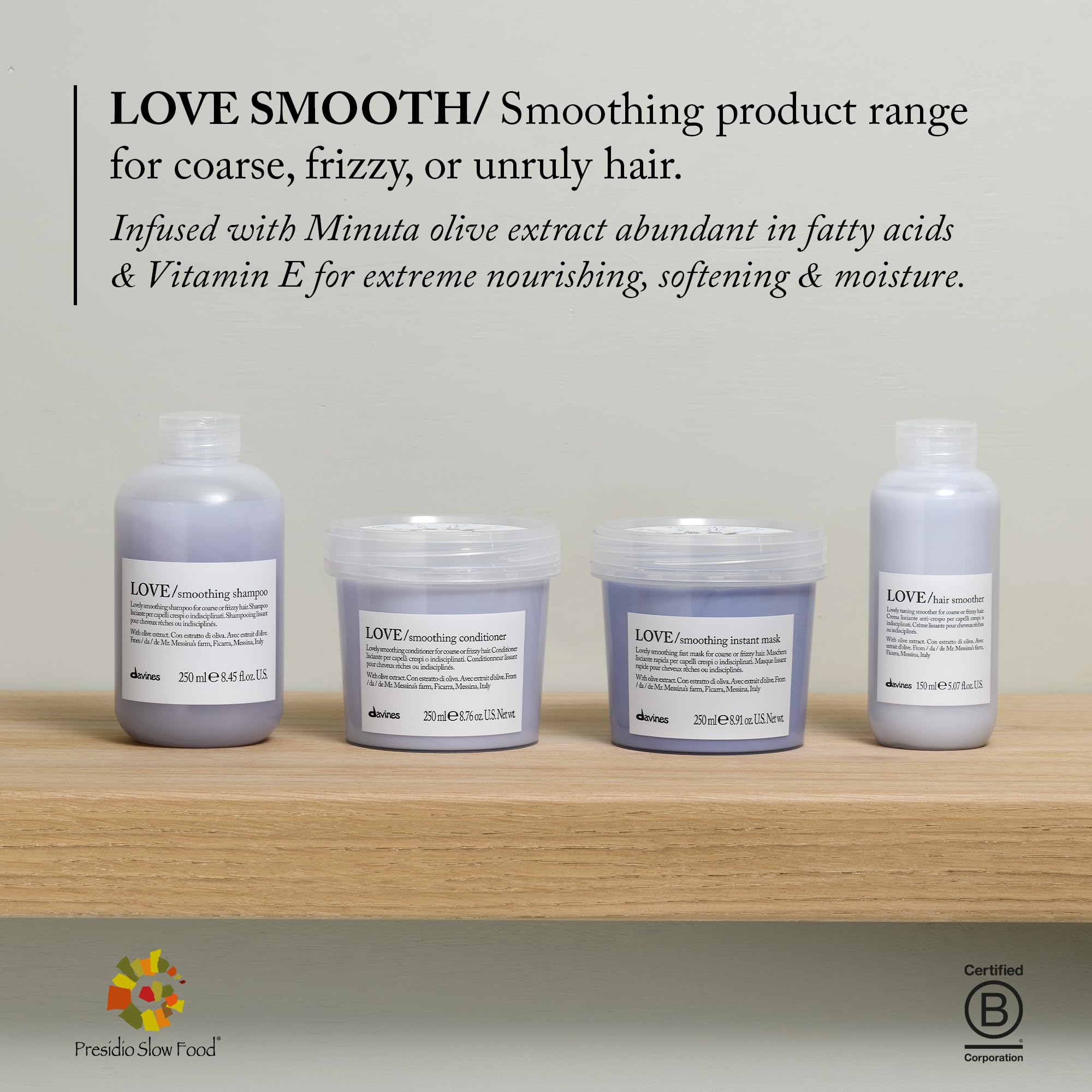 Davines LOVE Smoothing Perfector, Thermal Serum For Coarse Or Frizzy Hair, Tame And Nourish, 5.07 fl. oz.