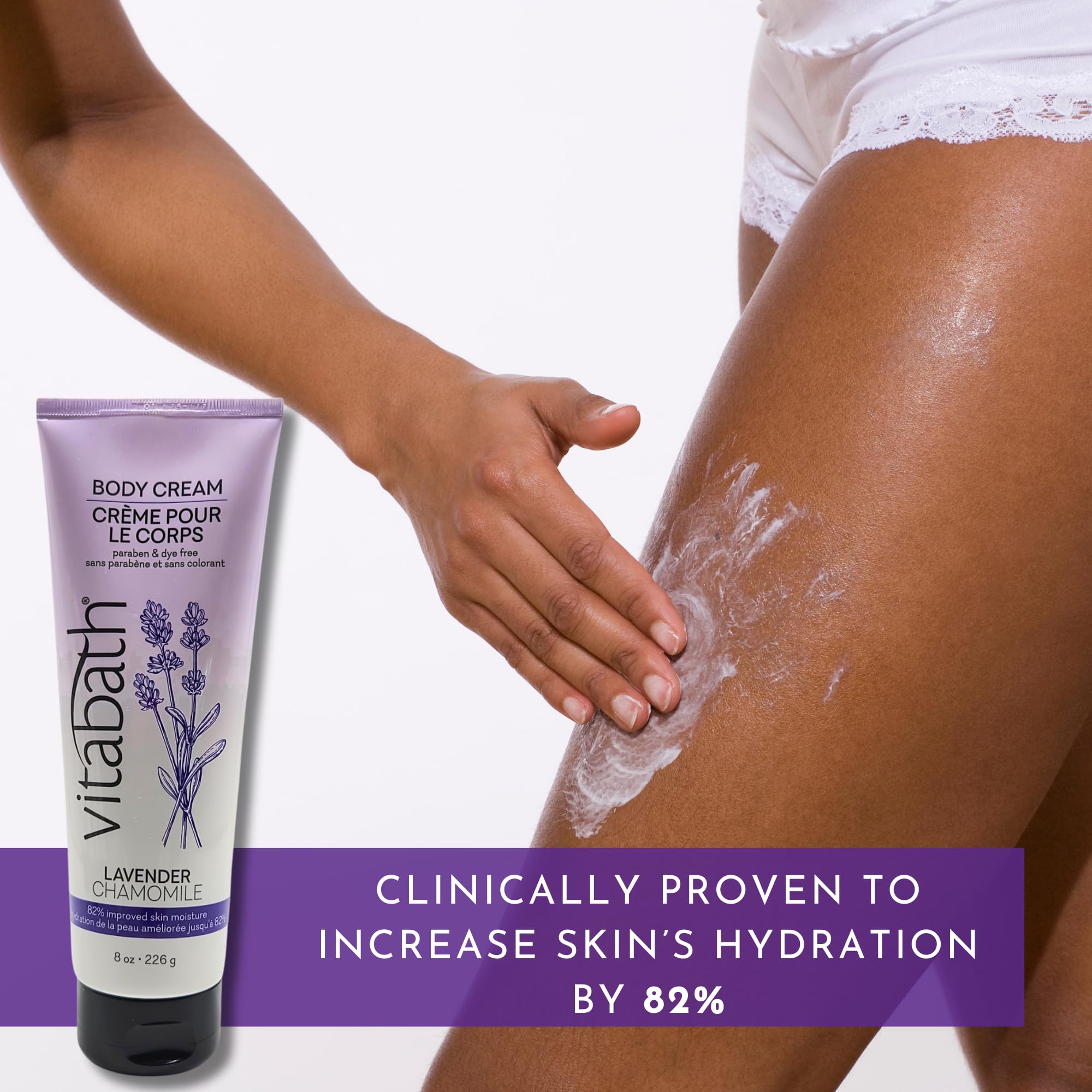 Vitabath Lavender Chamomile Moisturizing Body Cream - Soothing Hydration Vitamin & Nutrient Skin Care - Replenishing All Over Dr