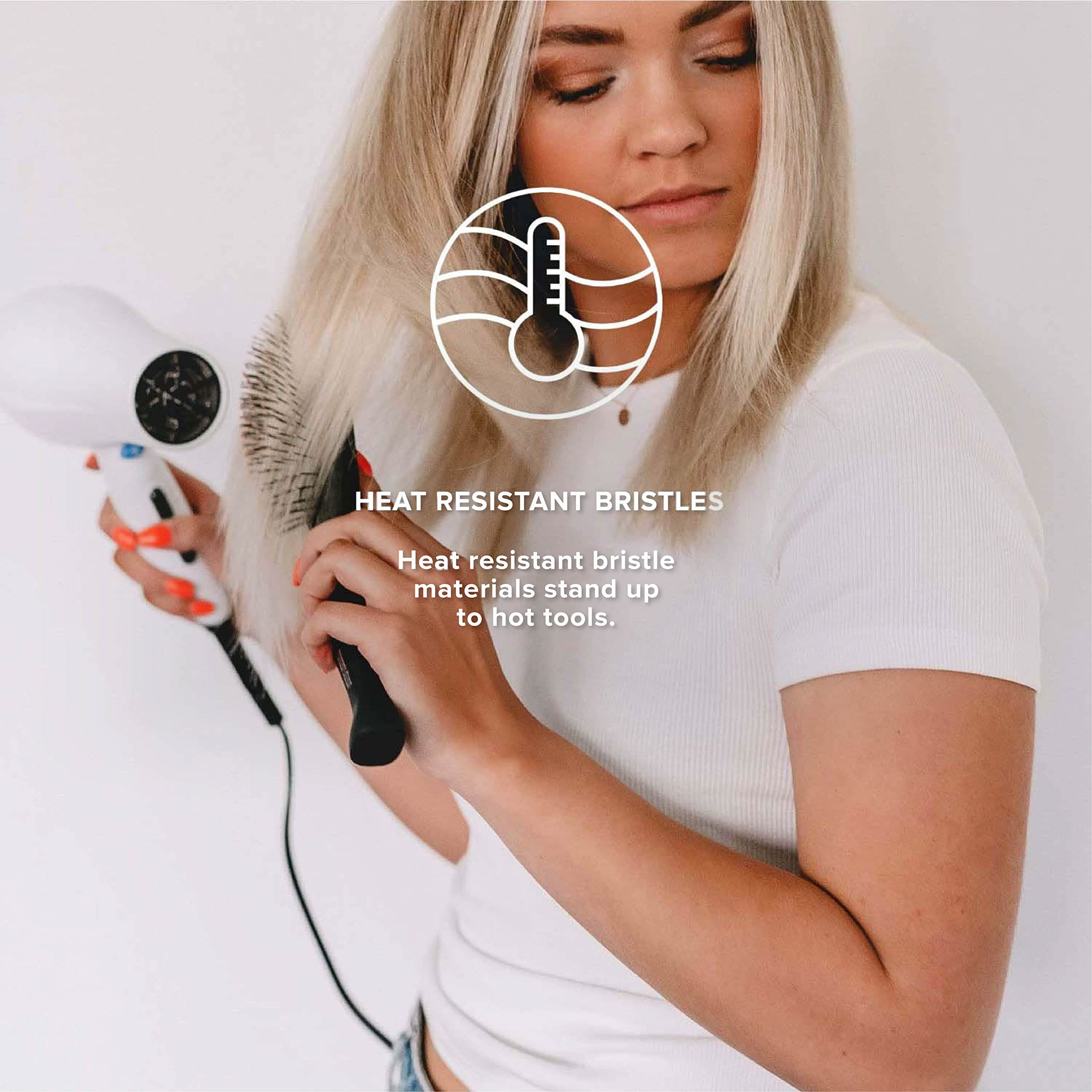 Gimme Beauty - Fine Hair Brush - Damage-Free Detangling Brush - Hair Brush for Thin, Fragile, & Fine Hair with Anti-Static, & He