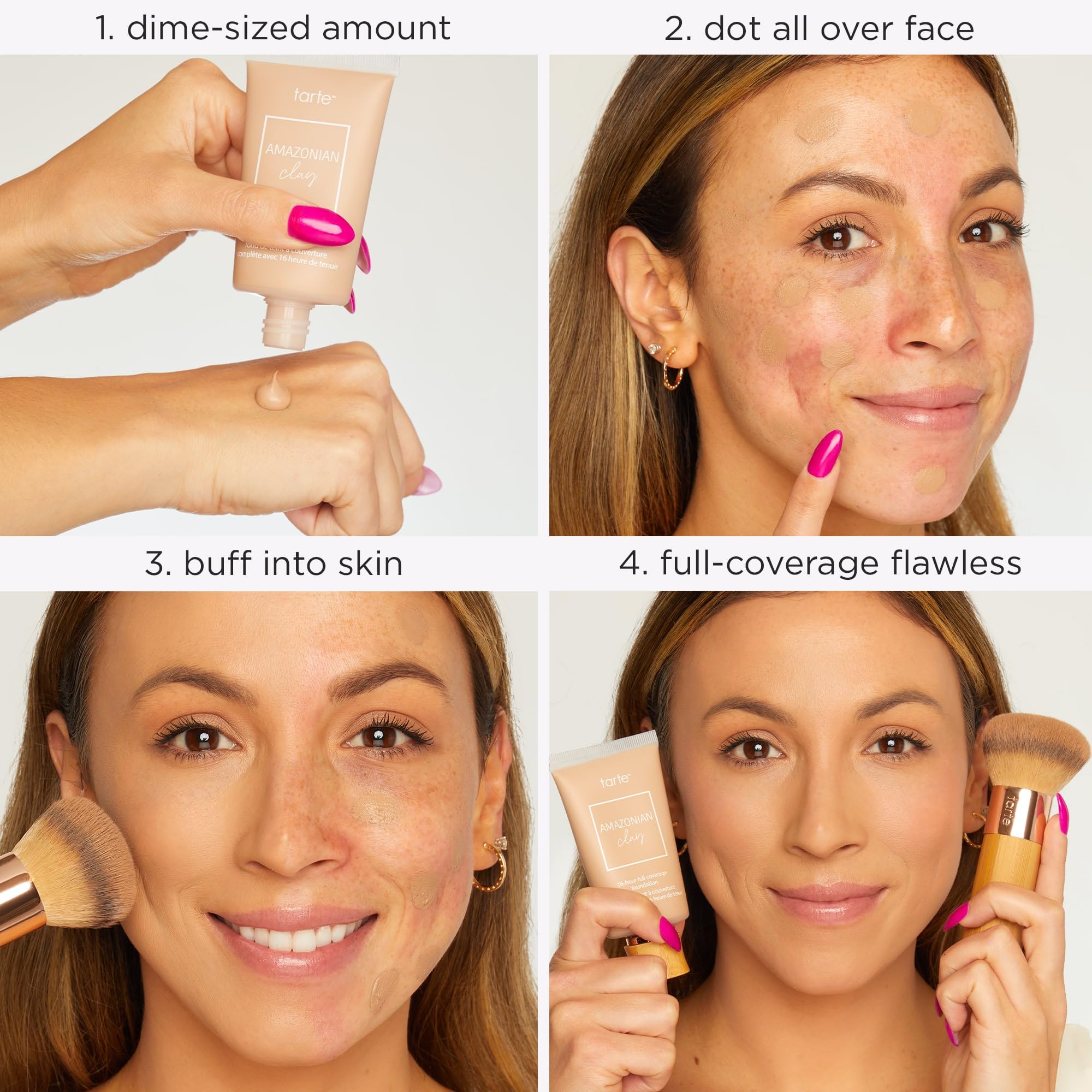 tarte Amazonian clay 16-hour full coverage foundation - 46S tan-deep sand (tan to deep skin with warm, golden undertones)