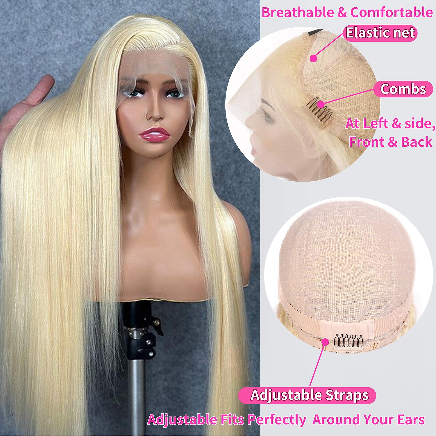 613 Blonde Lace Front Wigs Human Hair 13X4 Straight Wigs Human Hair Pre Plucked With Baby Hair Hd Transparent Lace Front Wigs Hu