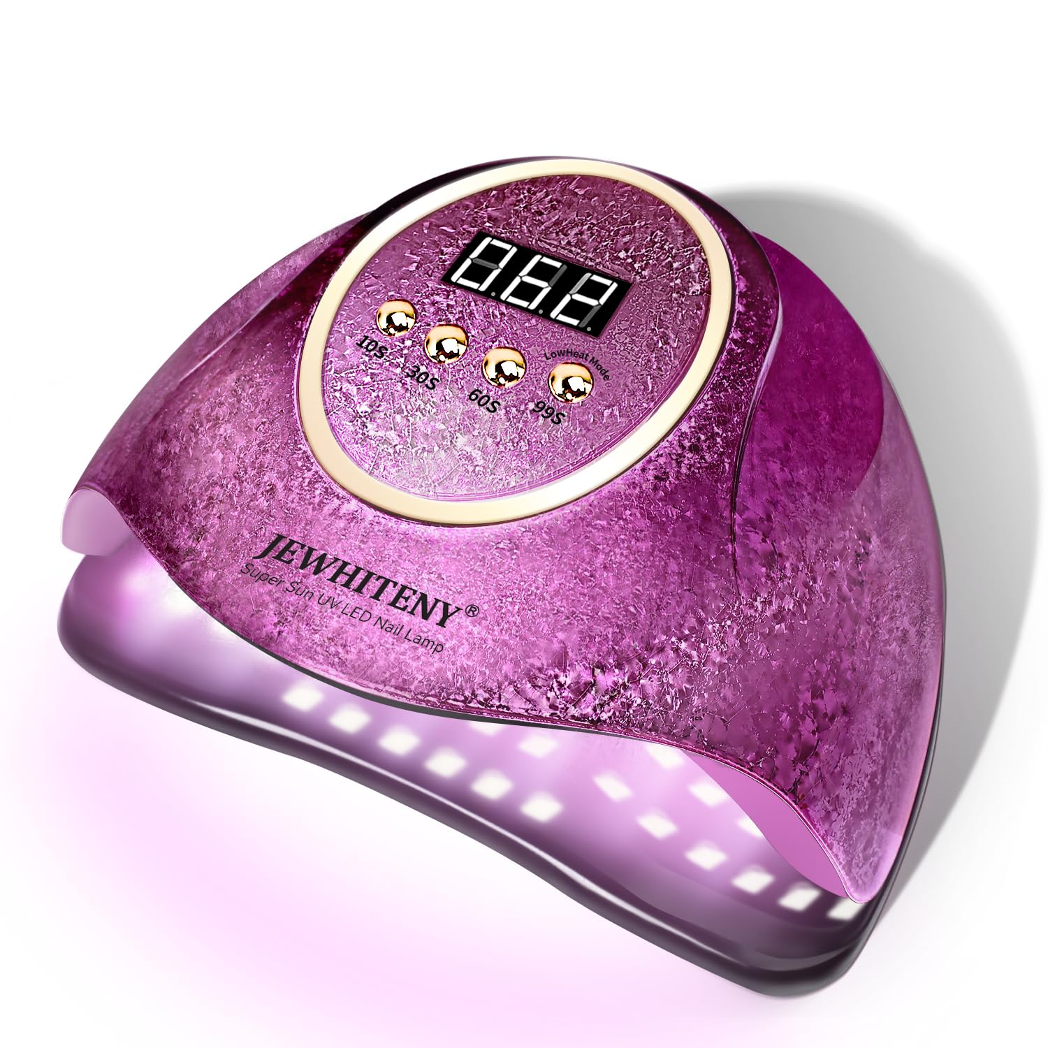 JEWHITENY Pink U V Gel Nail Lamp:LED Nails Curing Lamp with Automatic Sensor & 4 Timers Nail Light with 66 Lamp Beads